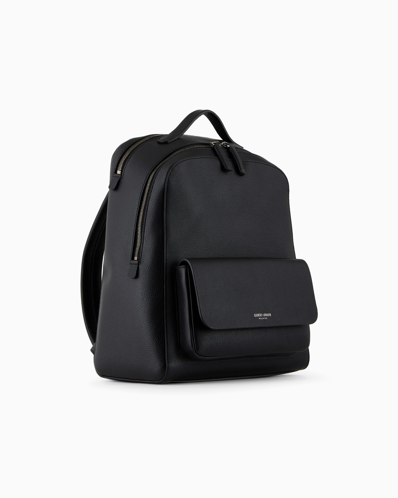 Round leather backpack Slide 1