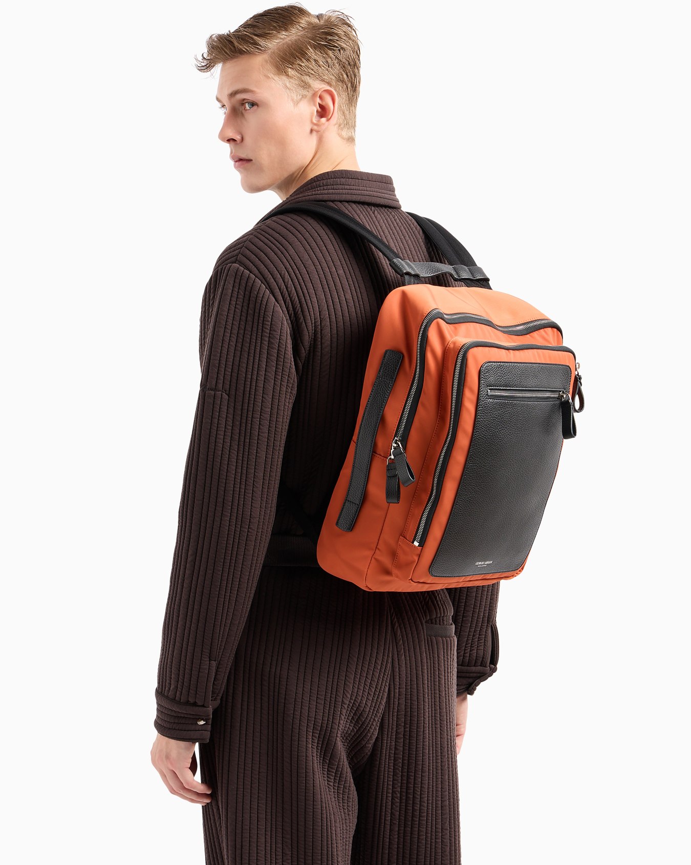 ASV nylon and pebbled-leather backpack Slide 6