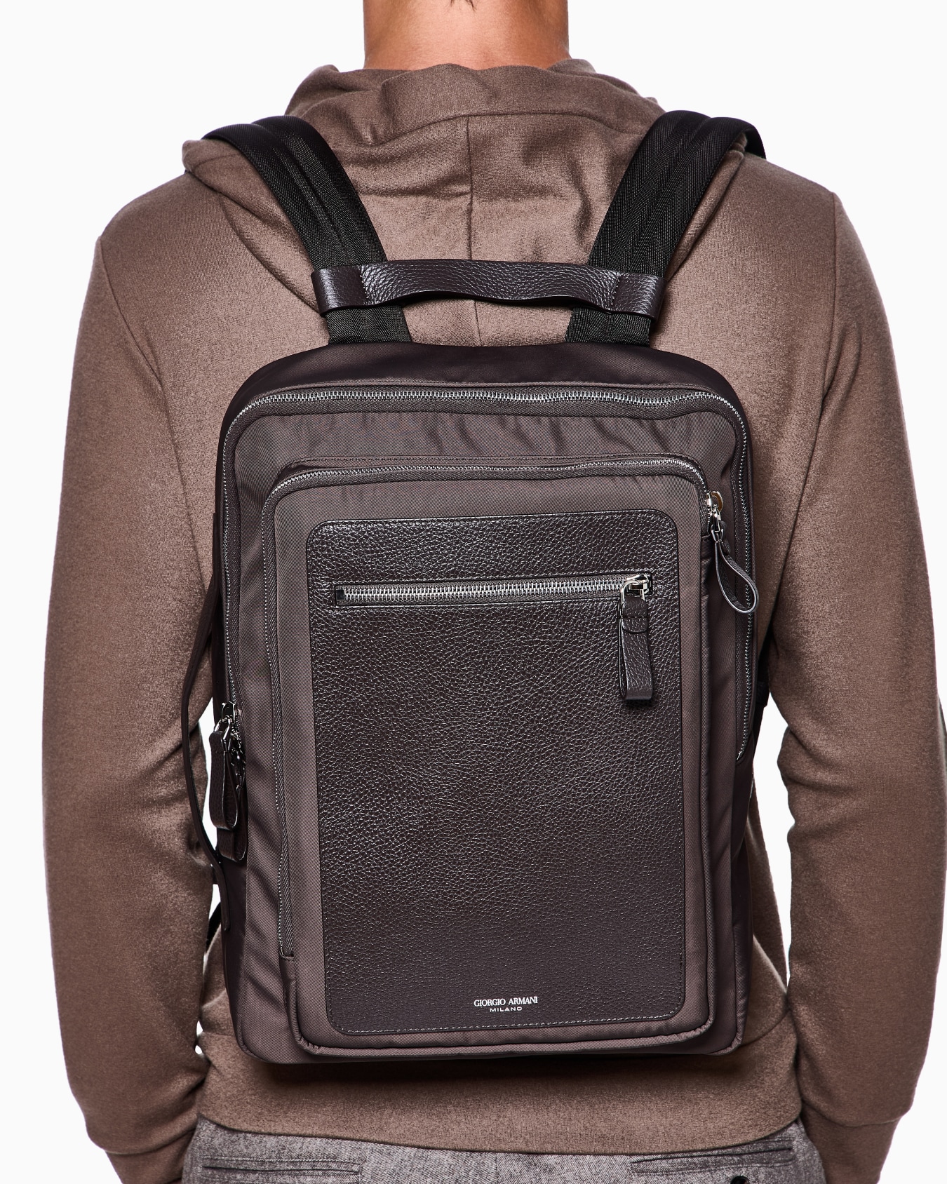 ASV nylon and pebbled-leather backpack Slide 5