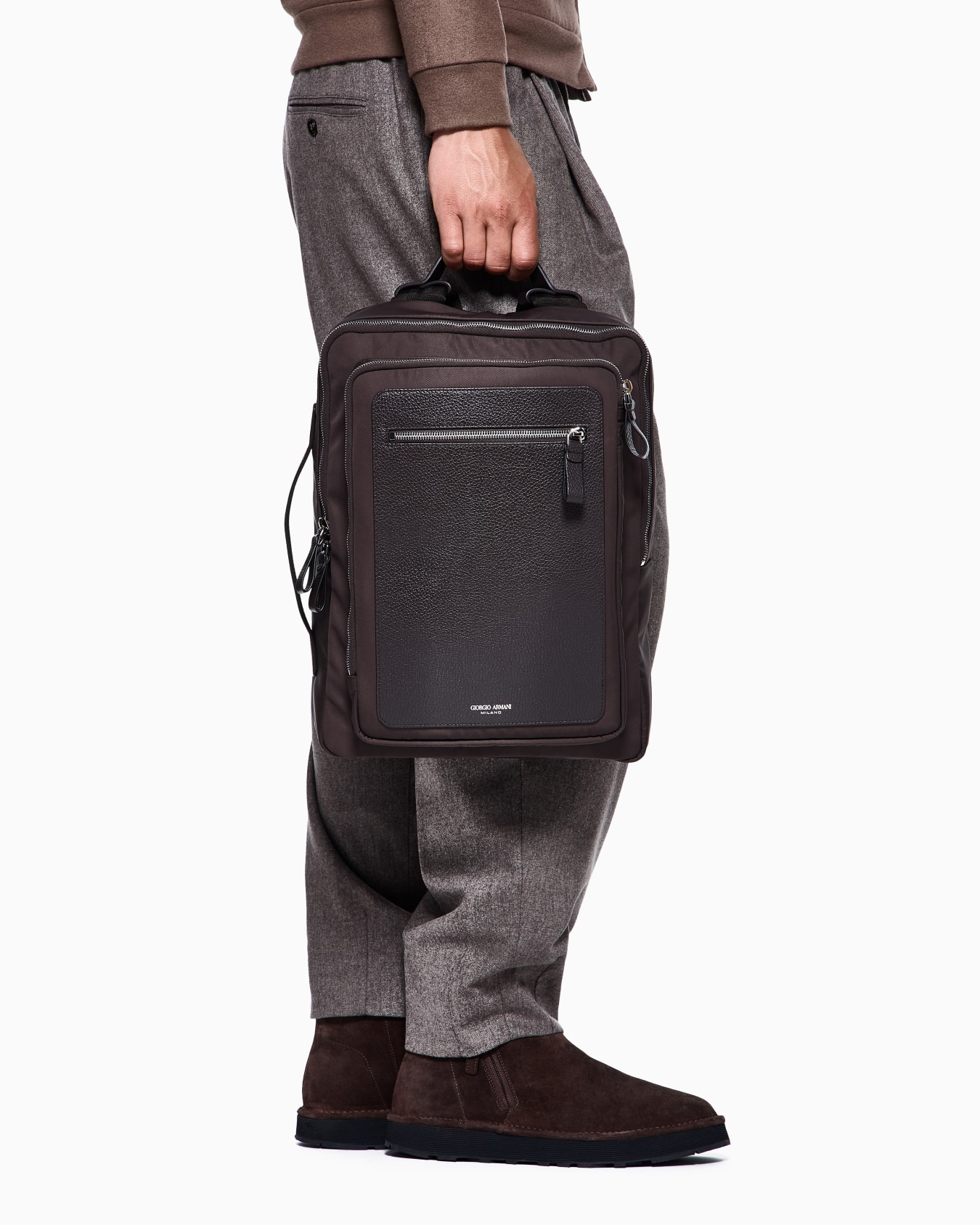 ASV nylon and pebbled-leather backpack Slide 6