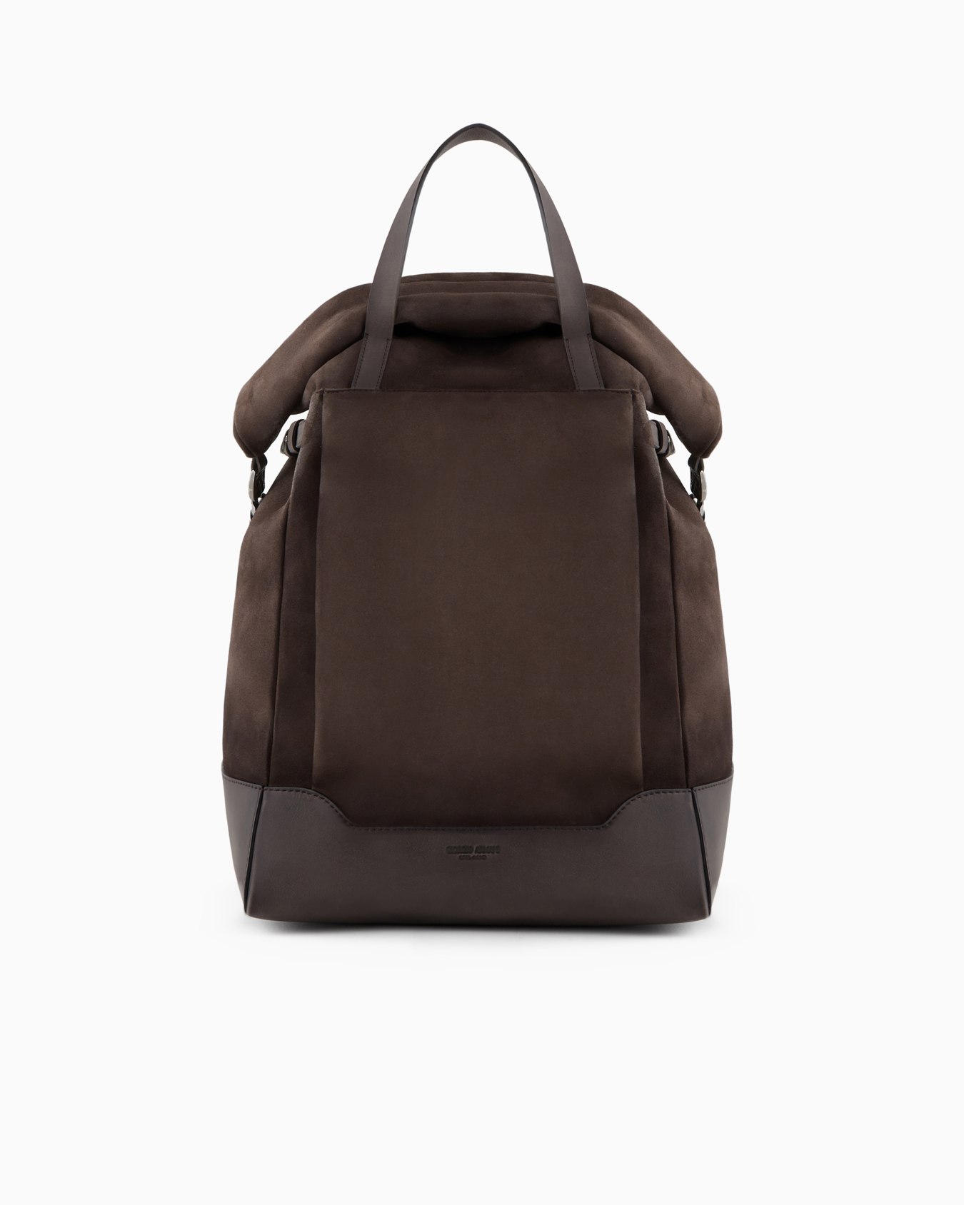Suede and leather drawstring backpack Slide 0