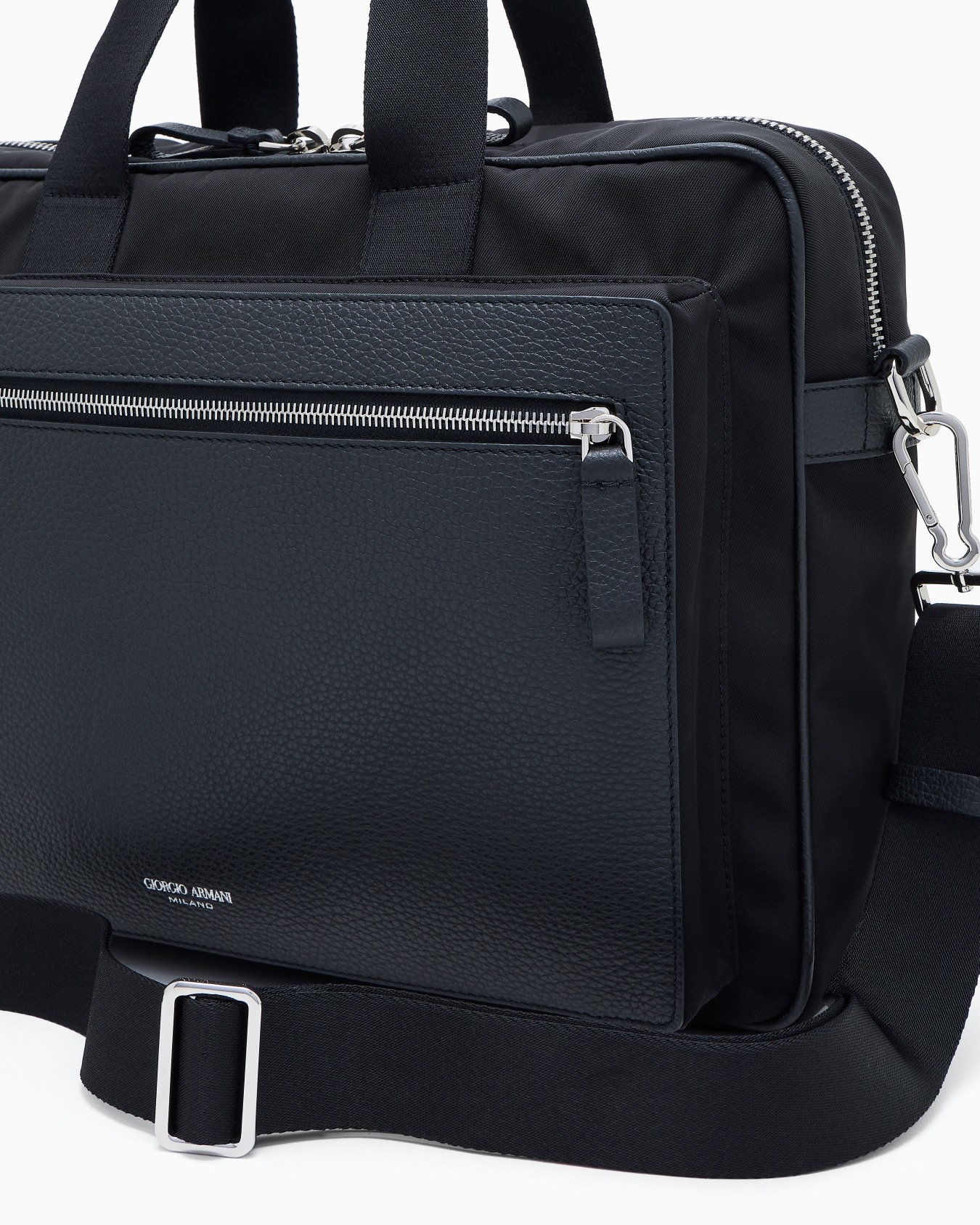 Briefcase in nylon e pelle granata ASV Slide 4