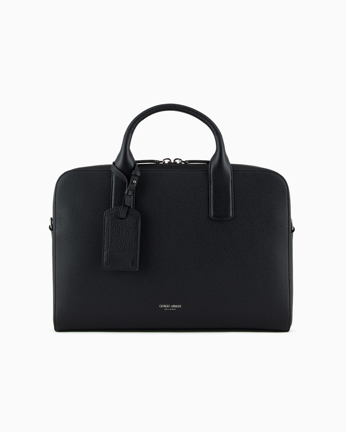 Pebbled leather briefcase Slide 0