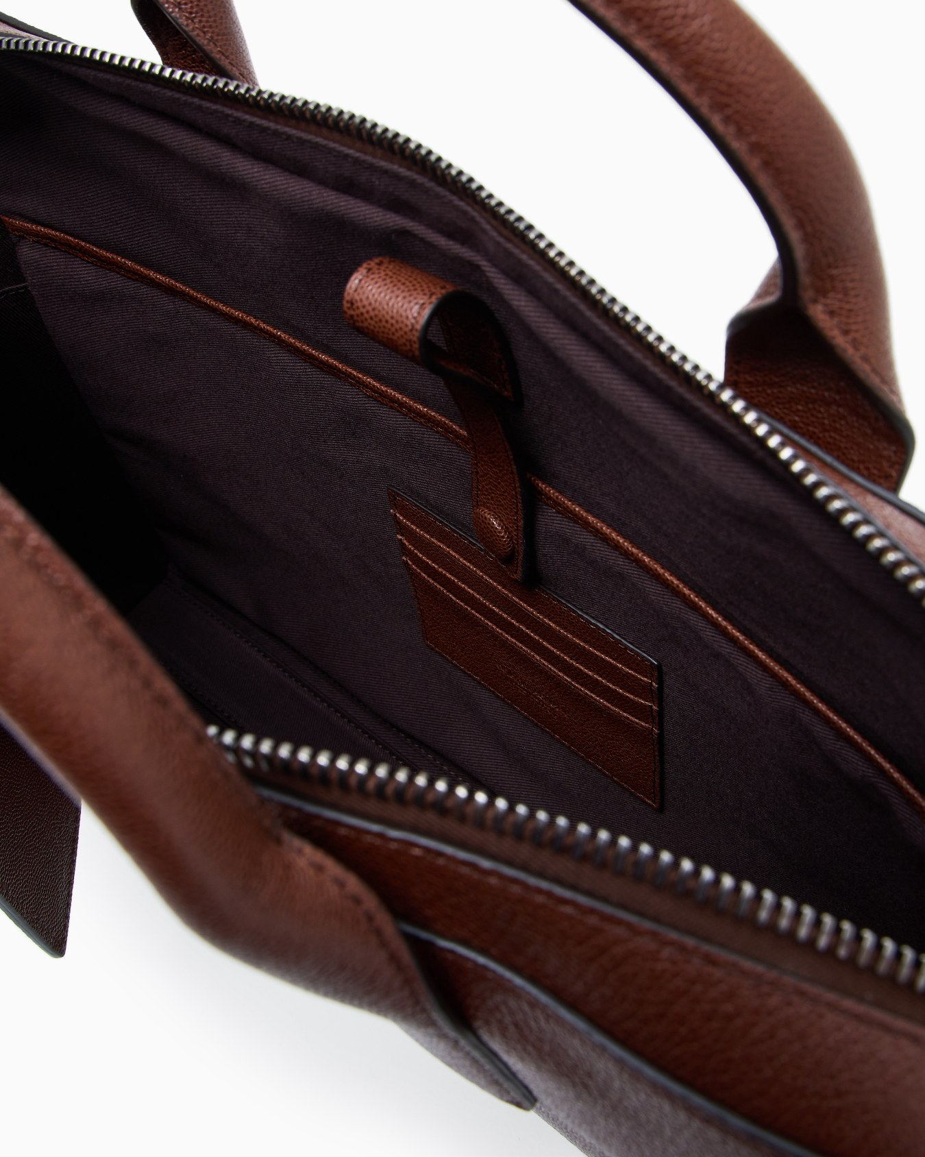 Pebbled leather briefcase Slide 3