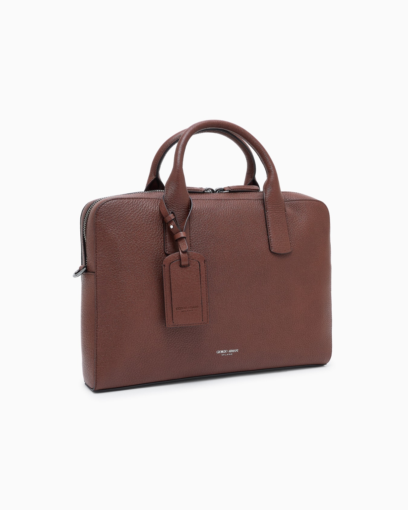 Pebbled leather briefcase Slide 1