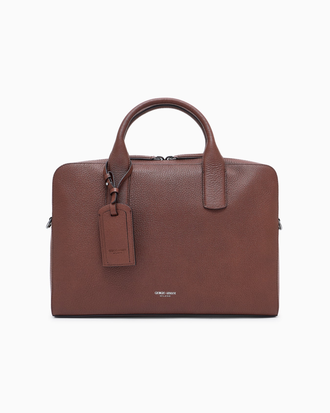 Pebbled leather briefcase Slide 0