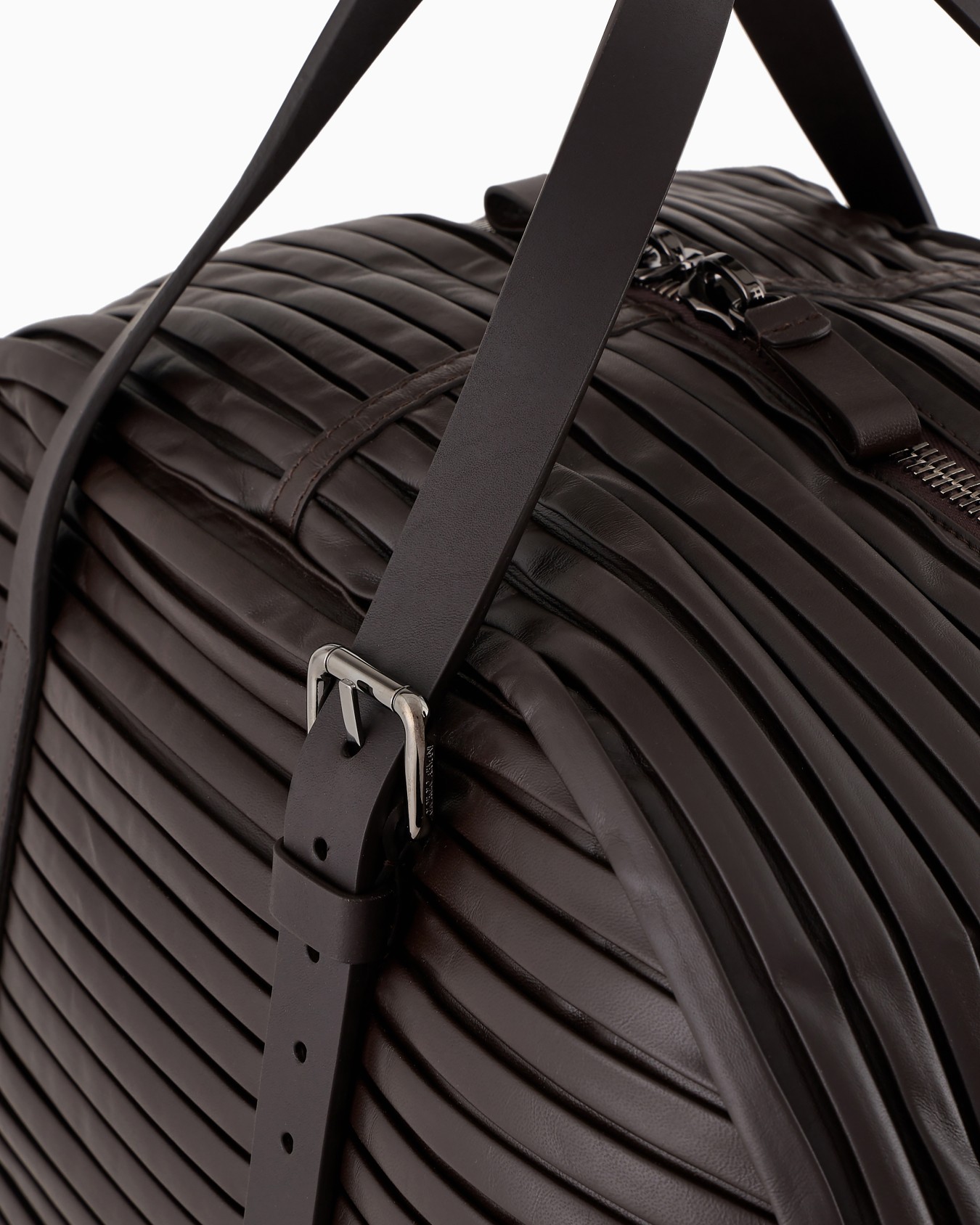 Pleated nappa-leather duffel bag Slide 5