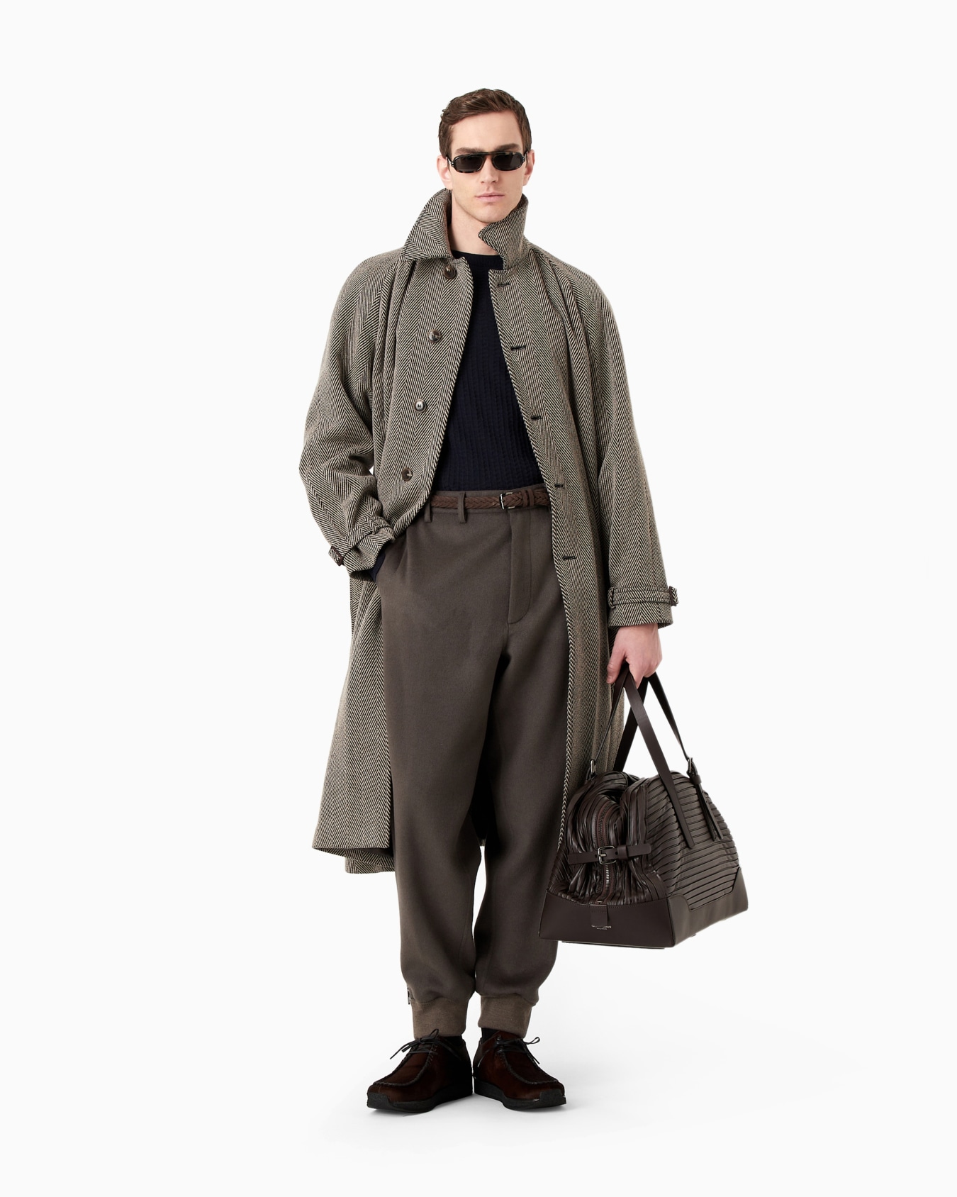 Pleated nappa-leather duffel bag Slide 6