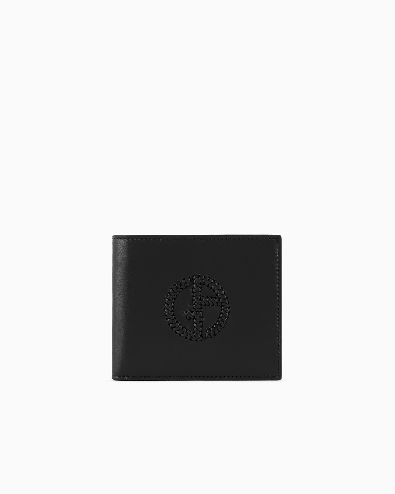 Nappa-leather bifold wallet with embroidered logo Slide 0