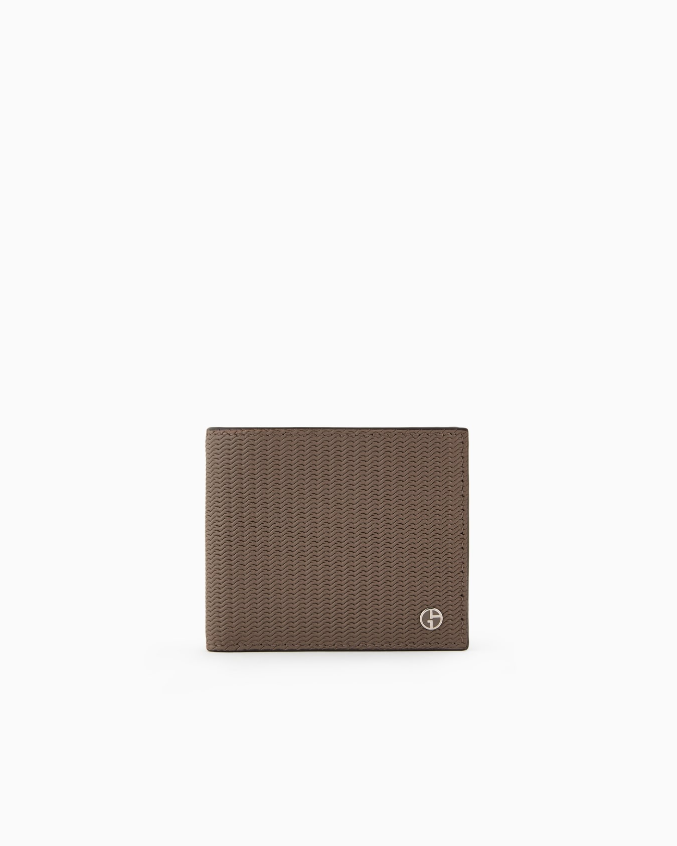 Bifold wallet in embossed leather Slide 0
