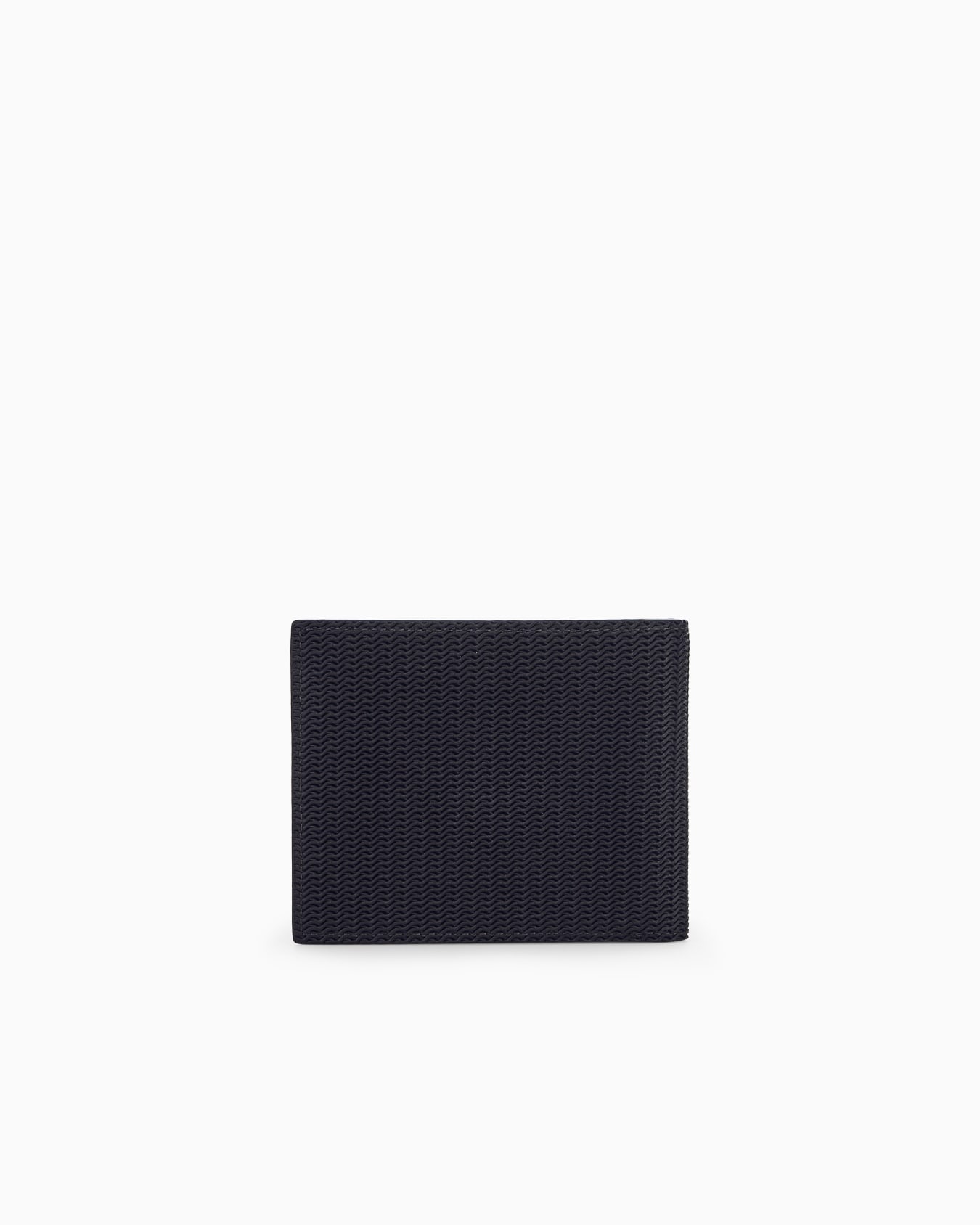 Cartera bifold de piel con estampado de ondas y logotipo Diapositiva 1