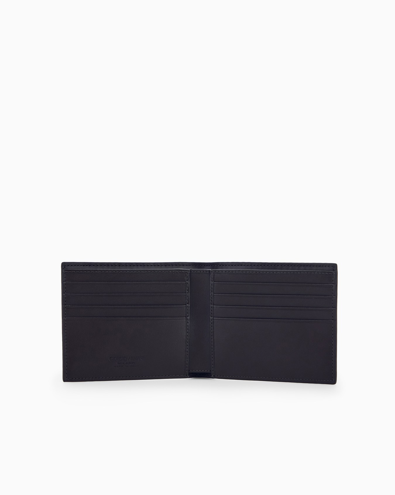 Cartera bifold de piel con estampado de ondas y logotipo Diapositiva 2