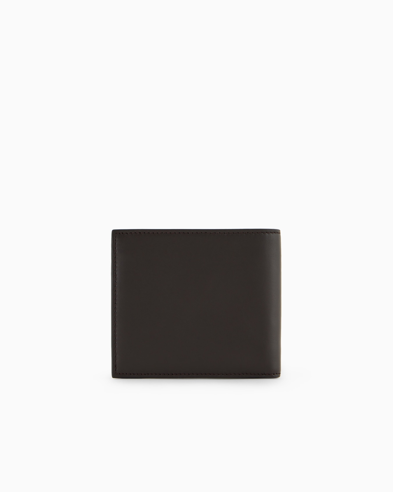 Leather bifold wallet with coin purse with embroidered logo Slide 1
