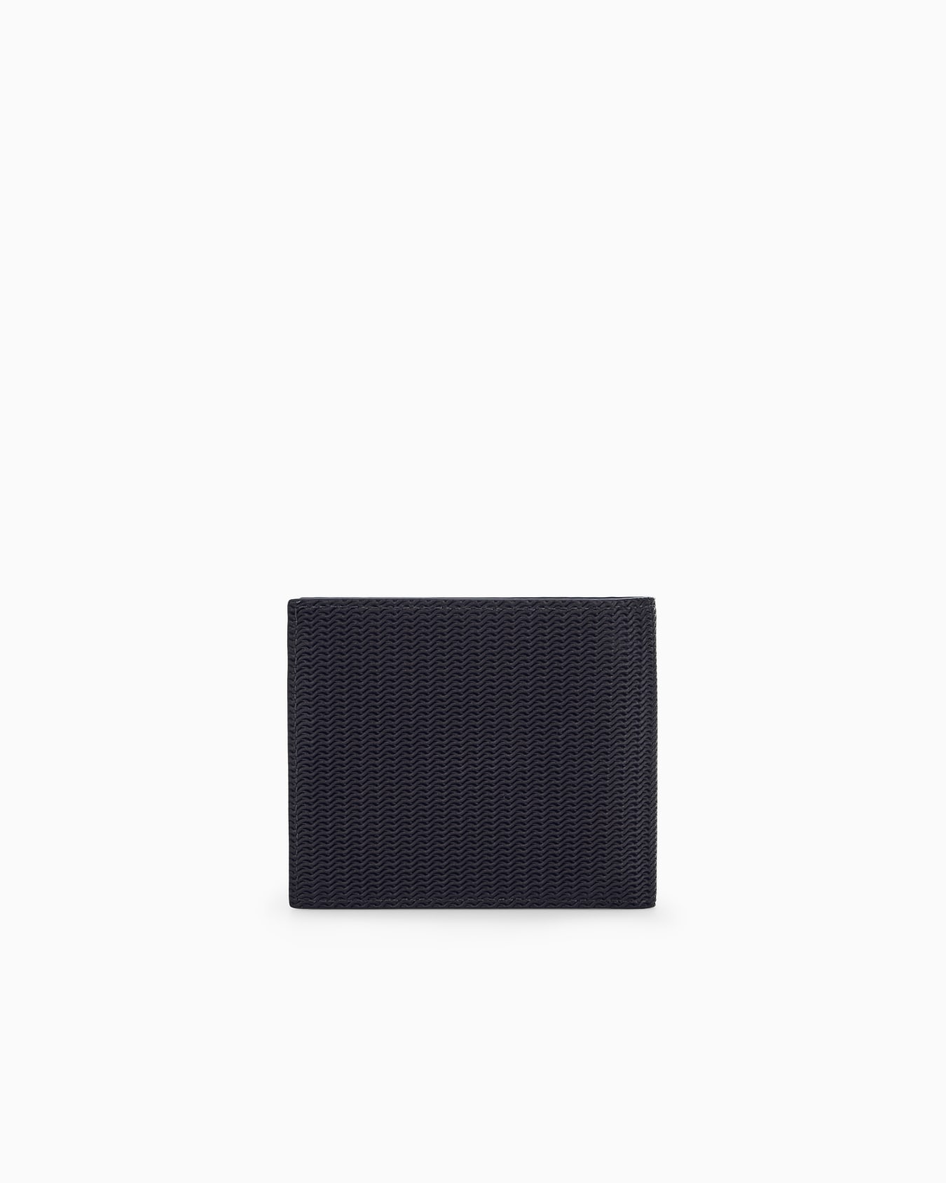 Bi-fold wallet in wave print leather with embossed logo Slide 1