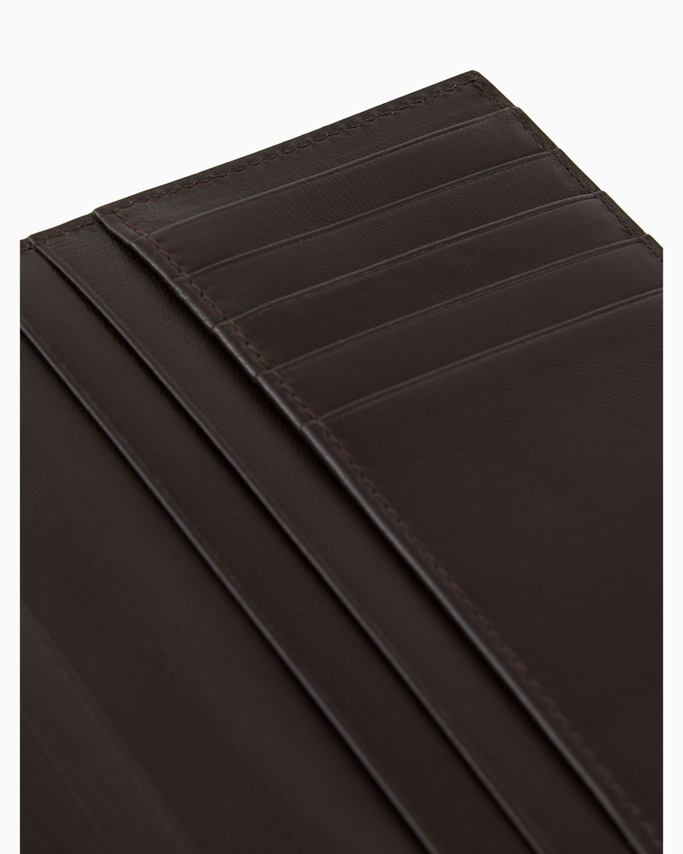 Leather bifold passport holder with embroidered logo Slide 3