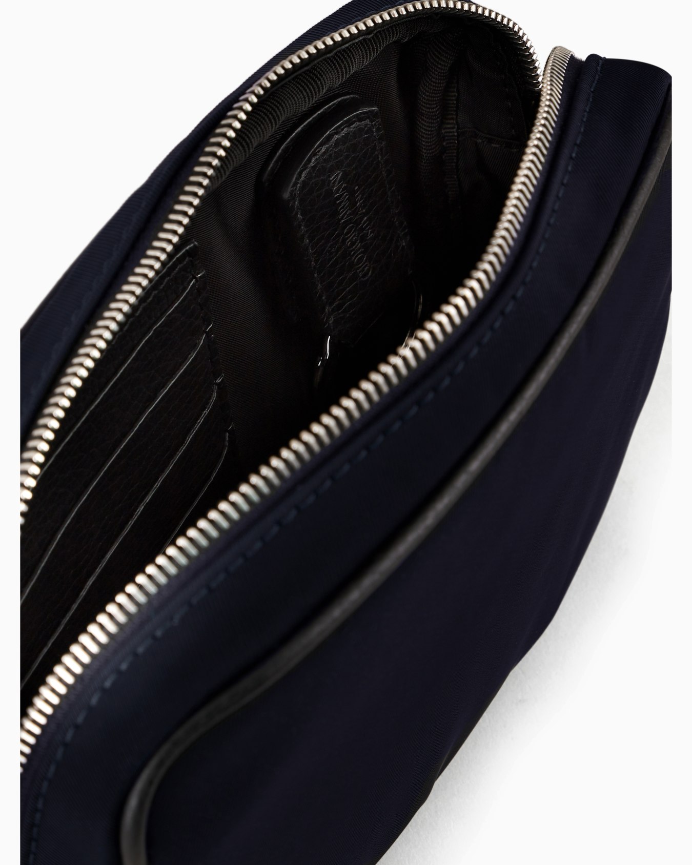 Nylon and pebbled leather pochette Slide 2