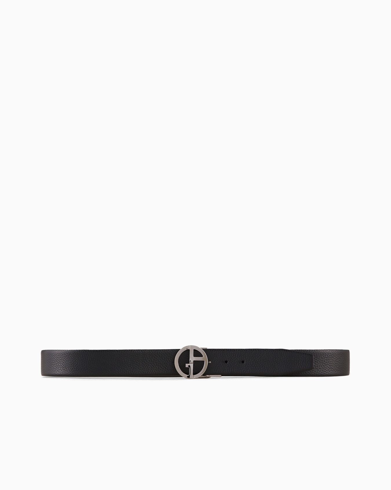 Reversible belt in smooth and pebbled leather Slide 2