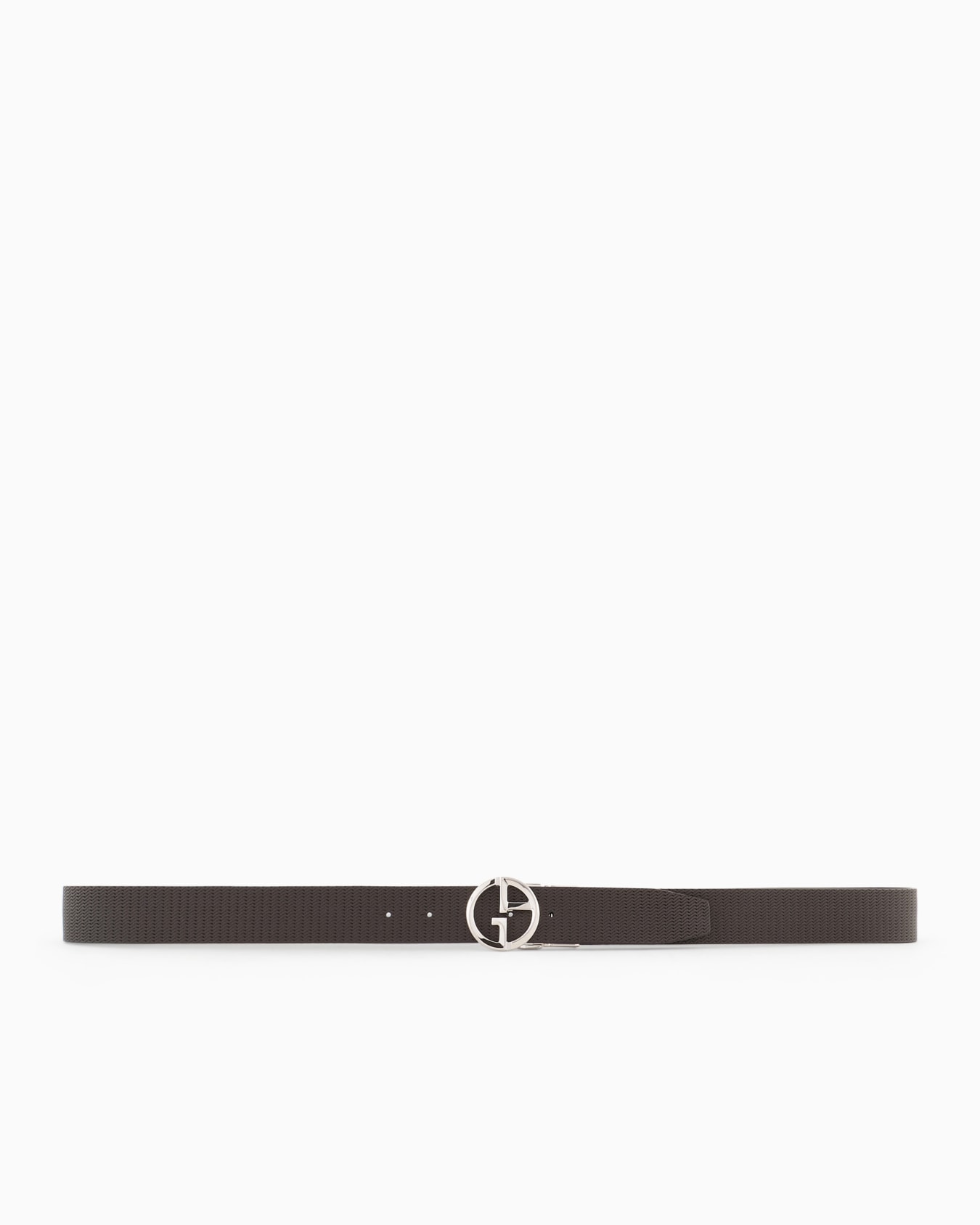 Printed leather belt with logo Slide 2