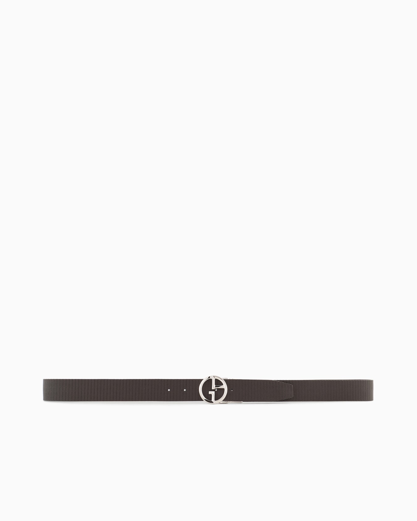 Printed leather belt with logo Slide 2