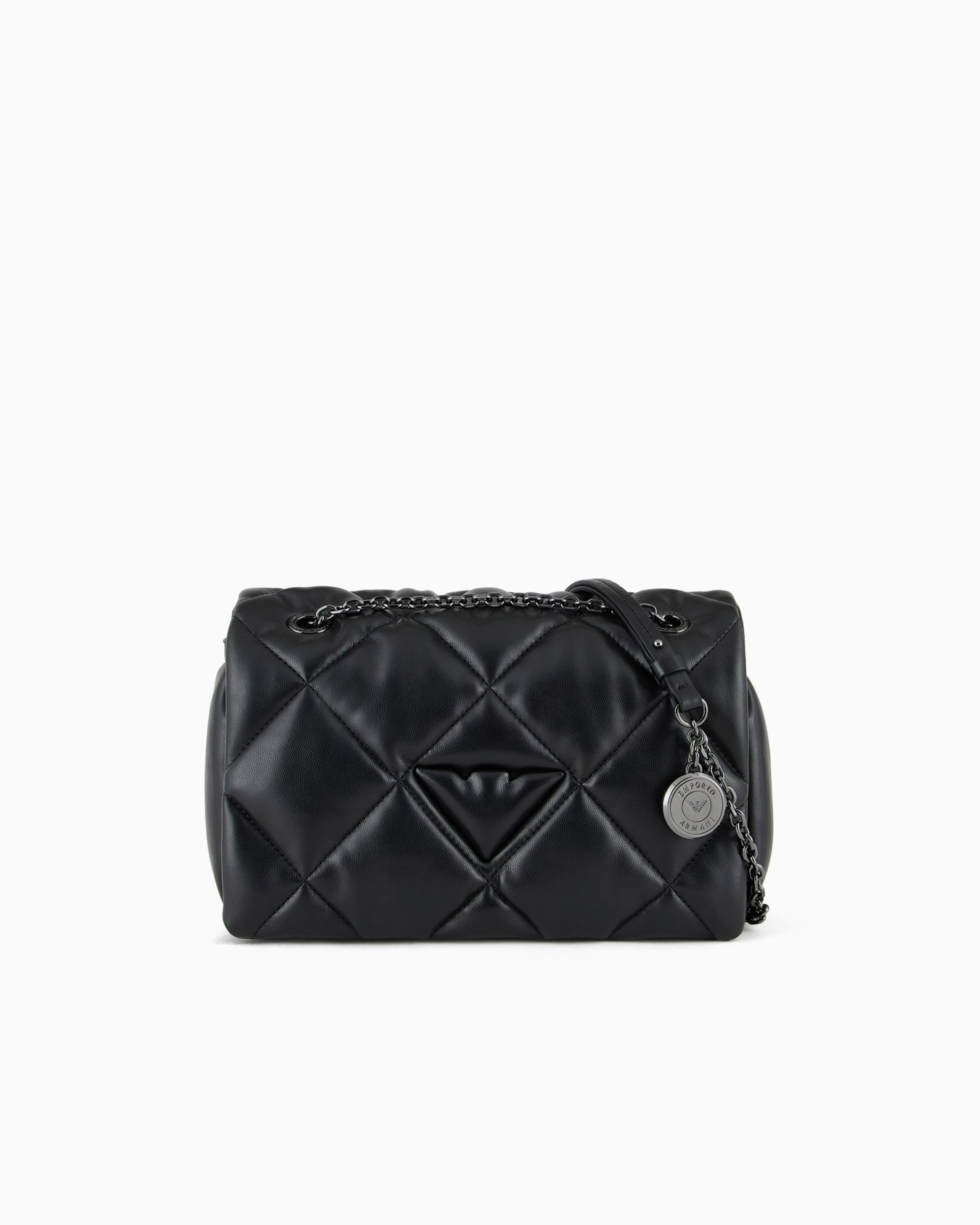 Quilted nappa leather-effect shopper bag with flap Slide 0