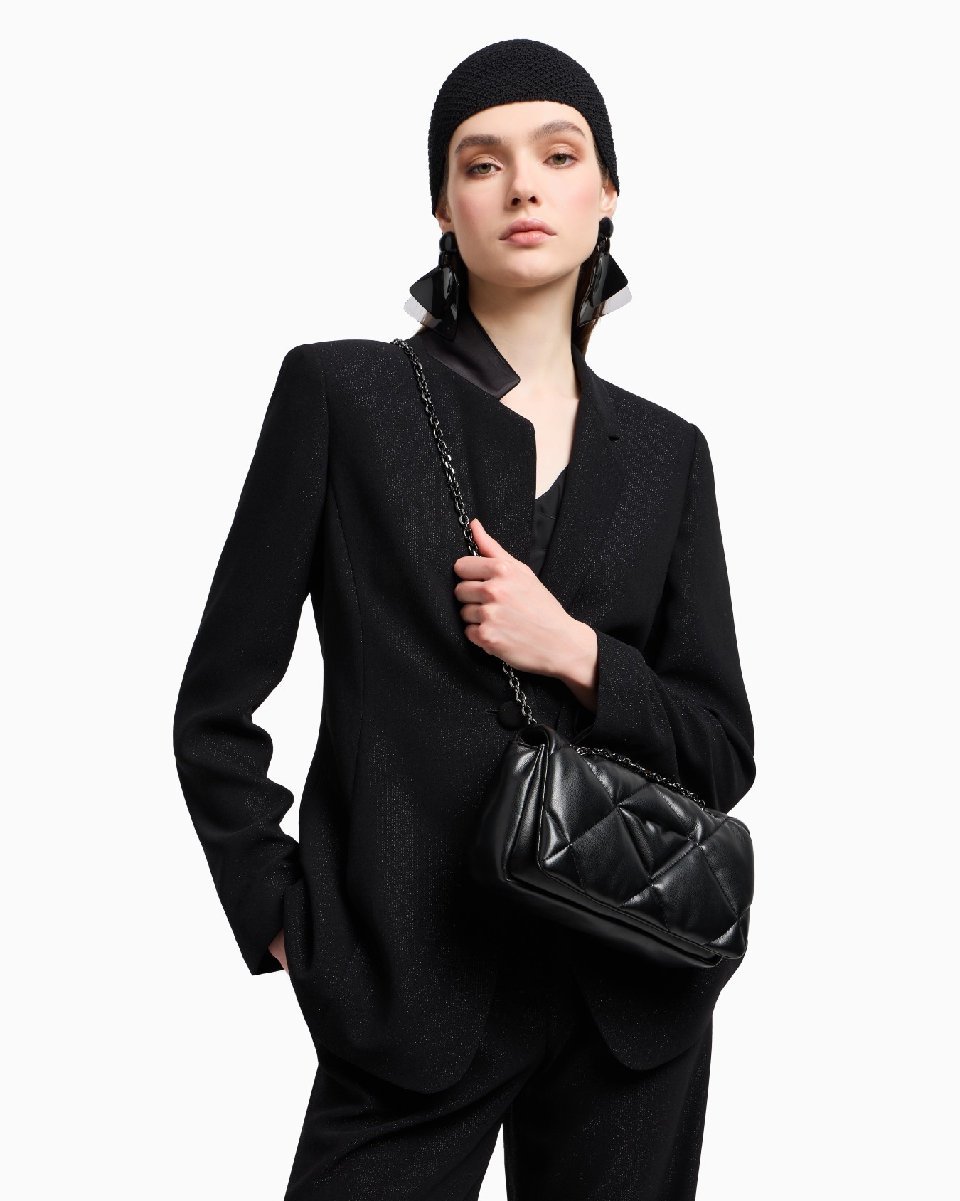 Quilted nappa leather-effect mini bag with flap Slide 6