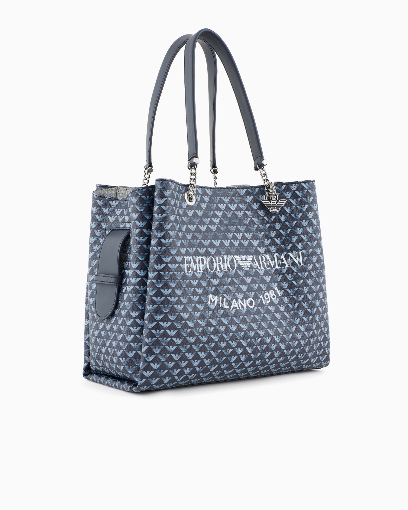 All-over eagle shopper bag with eagle charm Slide 1