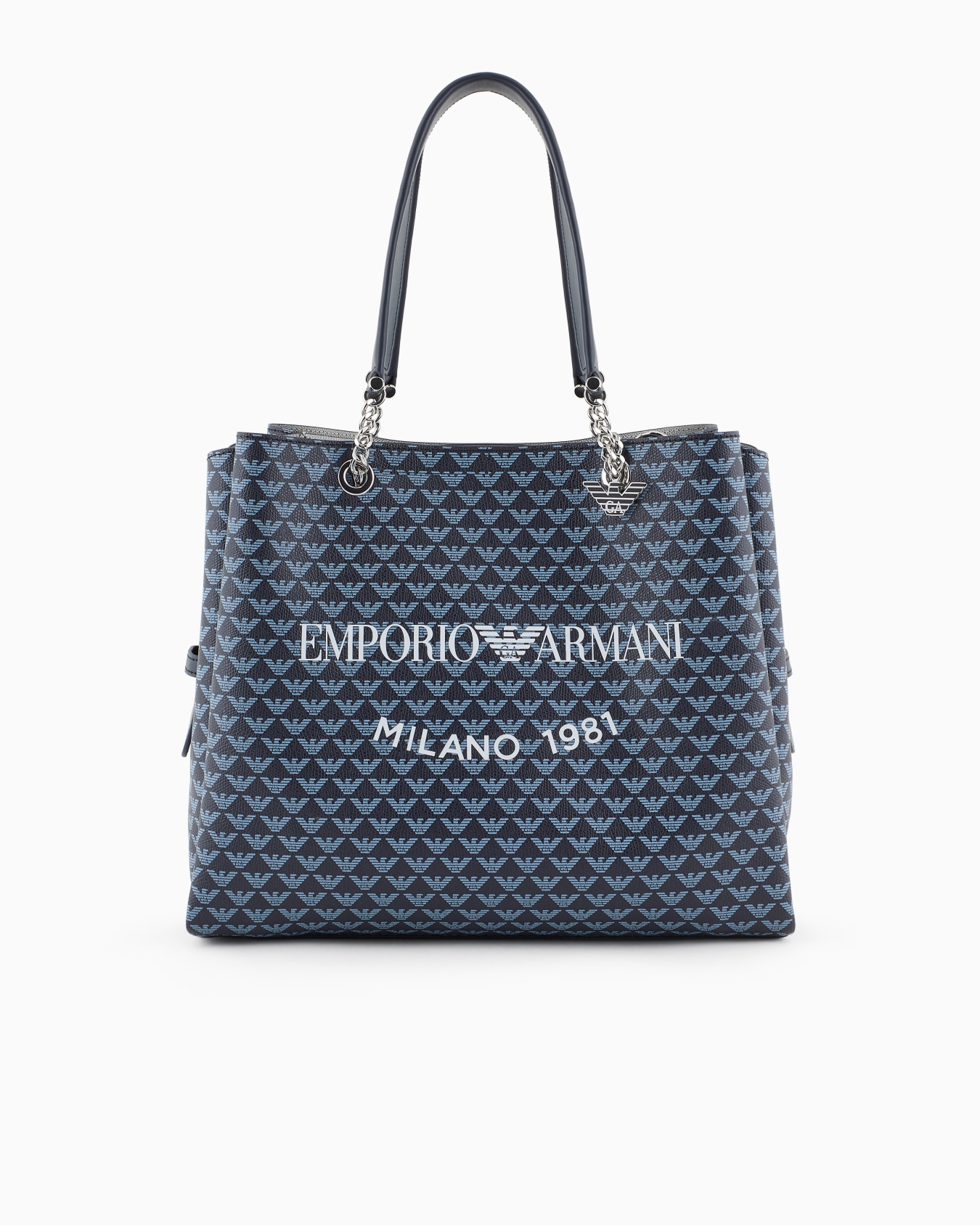 All-over eagle shopper bag with eagle charm Slide 0