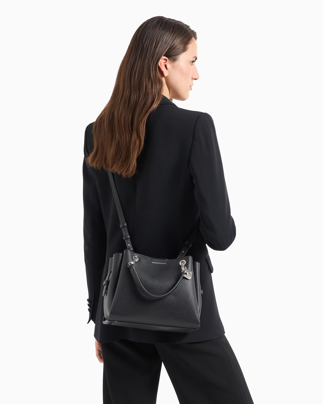 Palmellato leather-effect handbag with eagle charm Slide 6