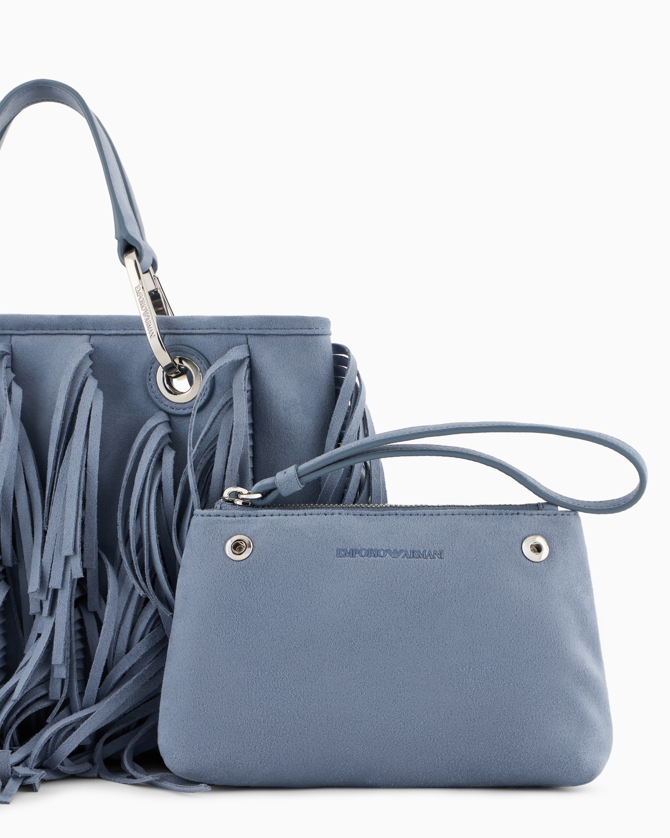 MyEA faux suede shopper bag with fringes Slide 5