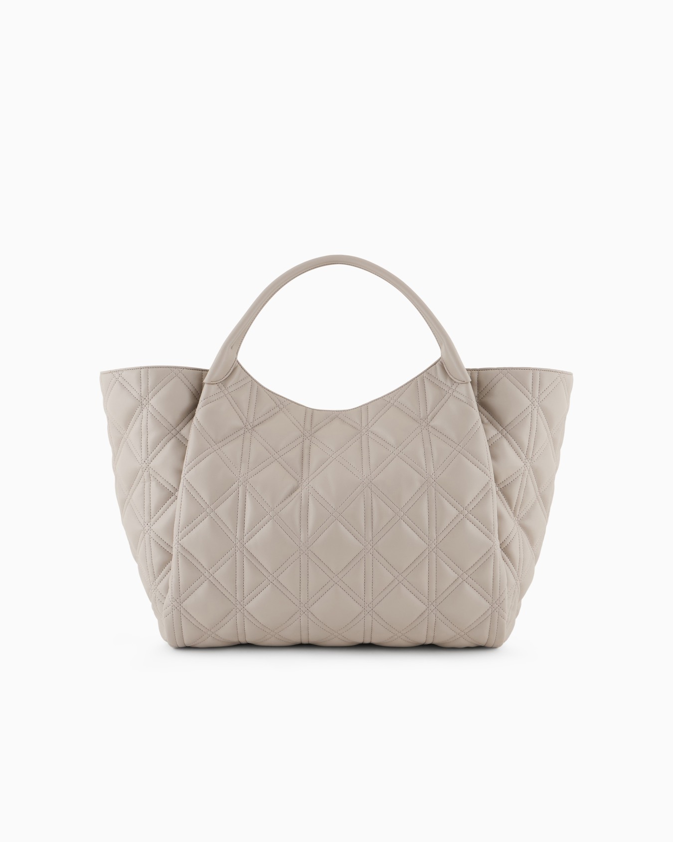 Quilted nappa leather-effect oversized shopper bag Slide 2