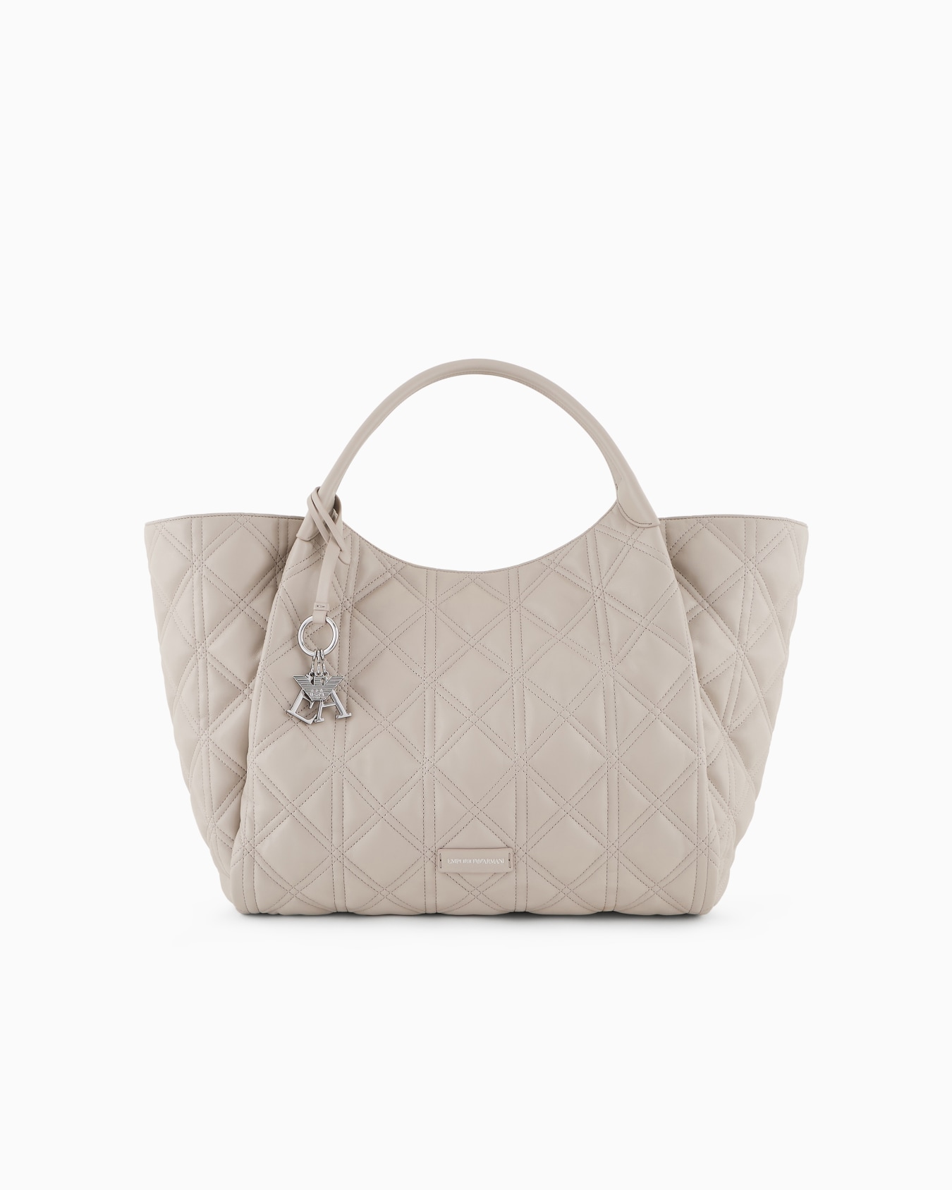 Quilted nappa leather-effect oversized shopper bag Slide 0