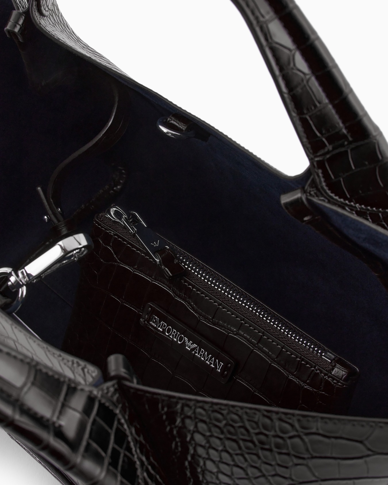 Shopper bag with mock-croc finish and logo charm Slide 3