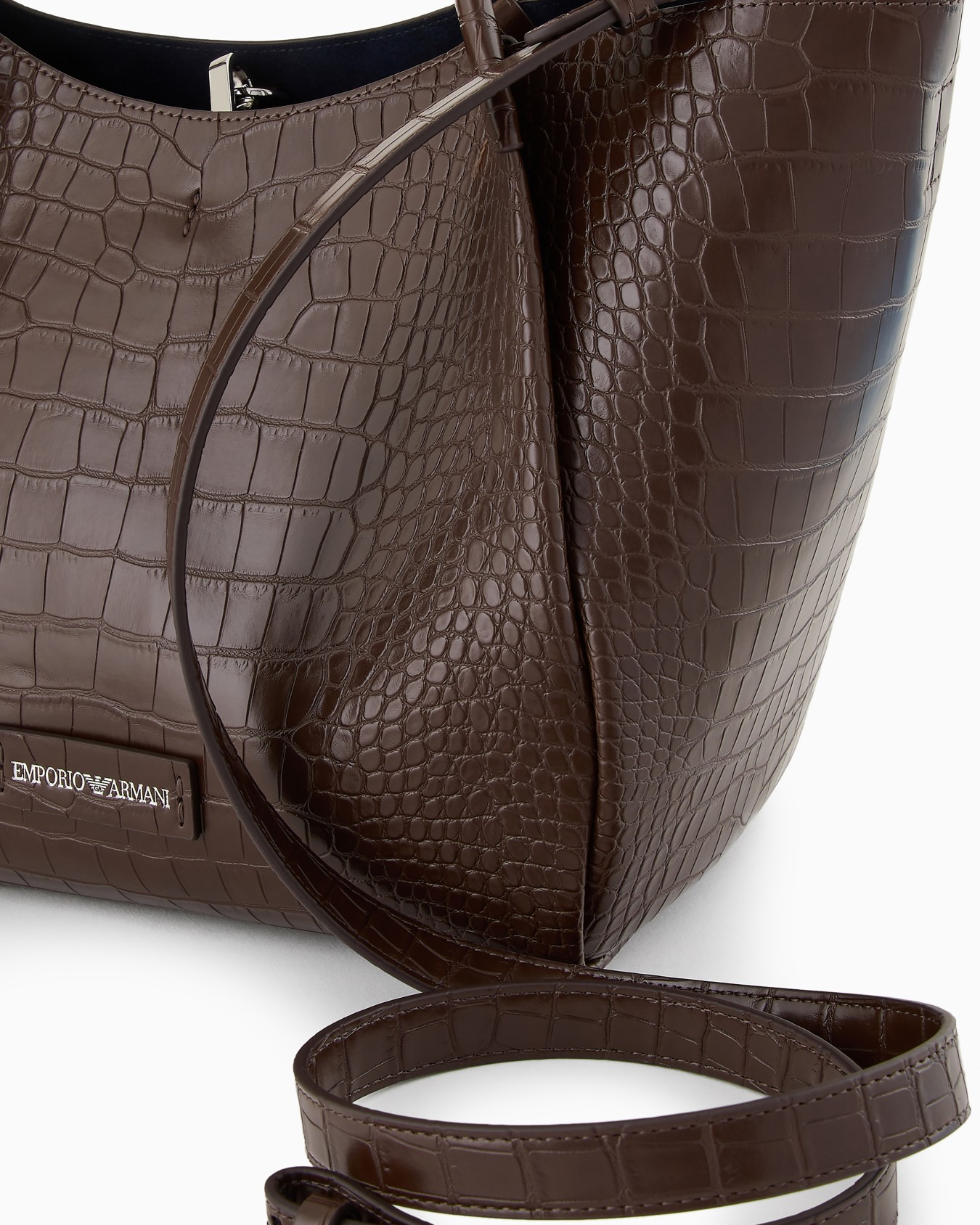 Shopper bag with mock-croc finish and logo charm Slide 4