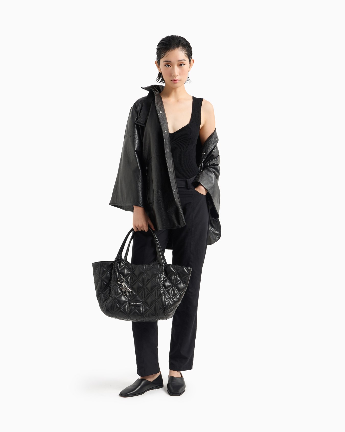 Bolso shopper efecto napa acolchada Diapositiva 5