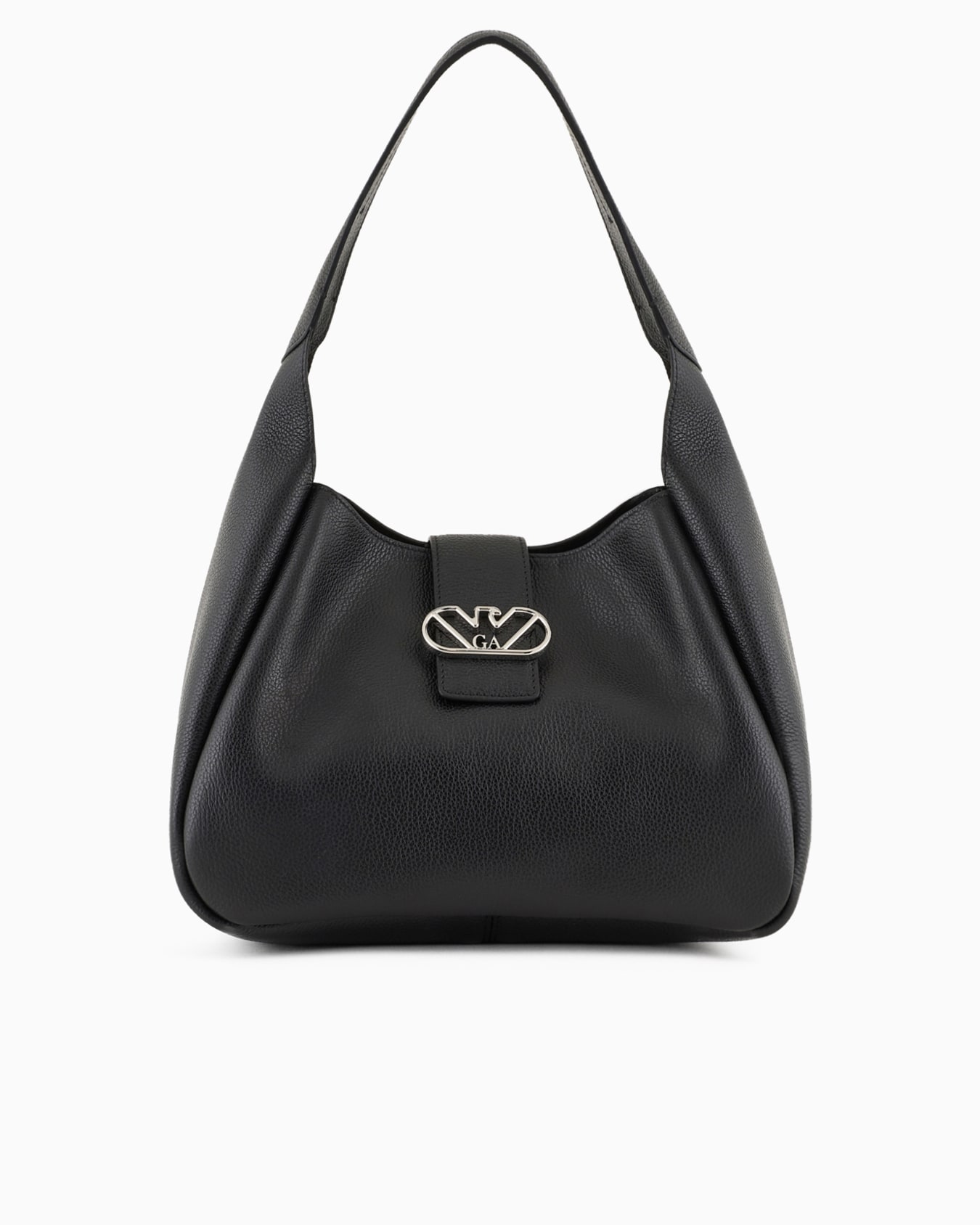 Leather hobo shoulder bag with eagle buckle Slide 0
