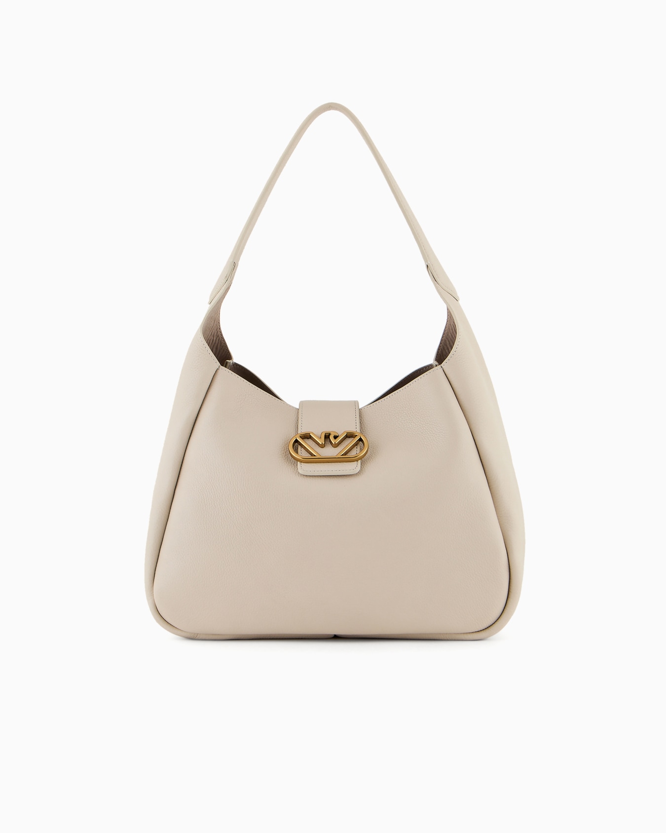 Leather hobo shoulder bag with eagle buckle Slide 0