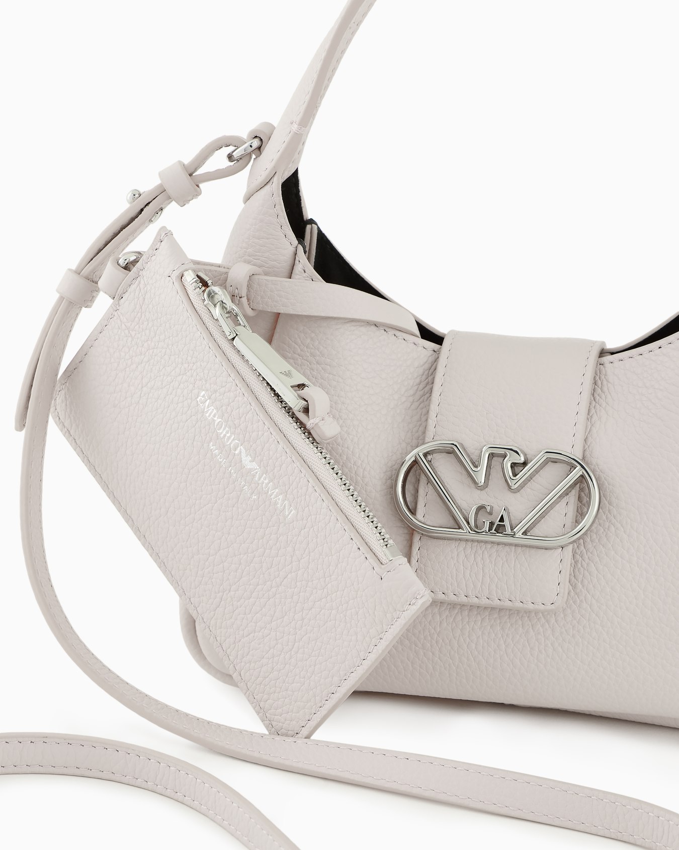 Leather hobo handbag with eagle buckle Slide 4