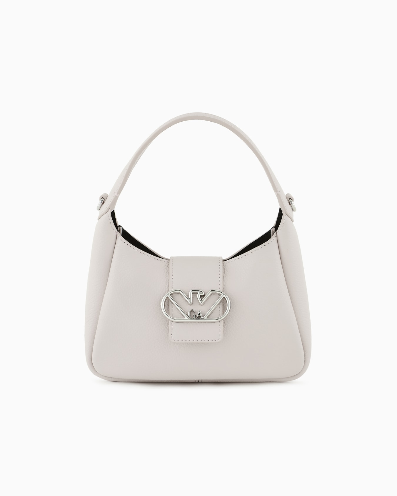 Leather hobo handbag with eagle buckle Slide 0