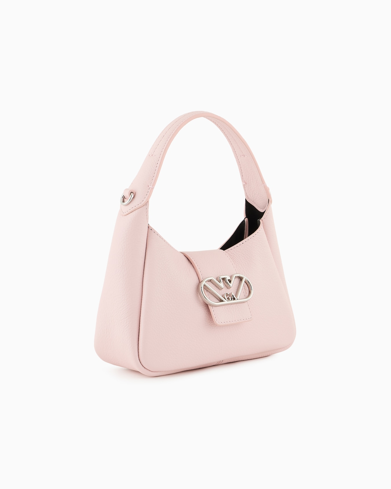 Leather hobo handbag with eagle buckle Slide 1