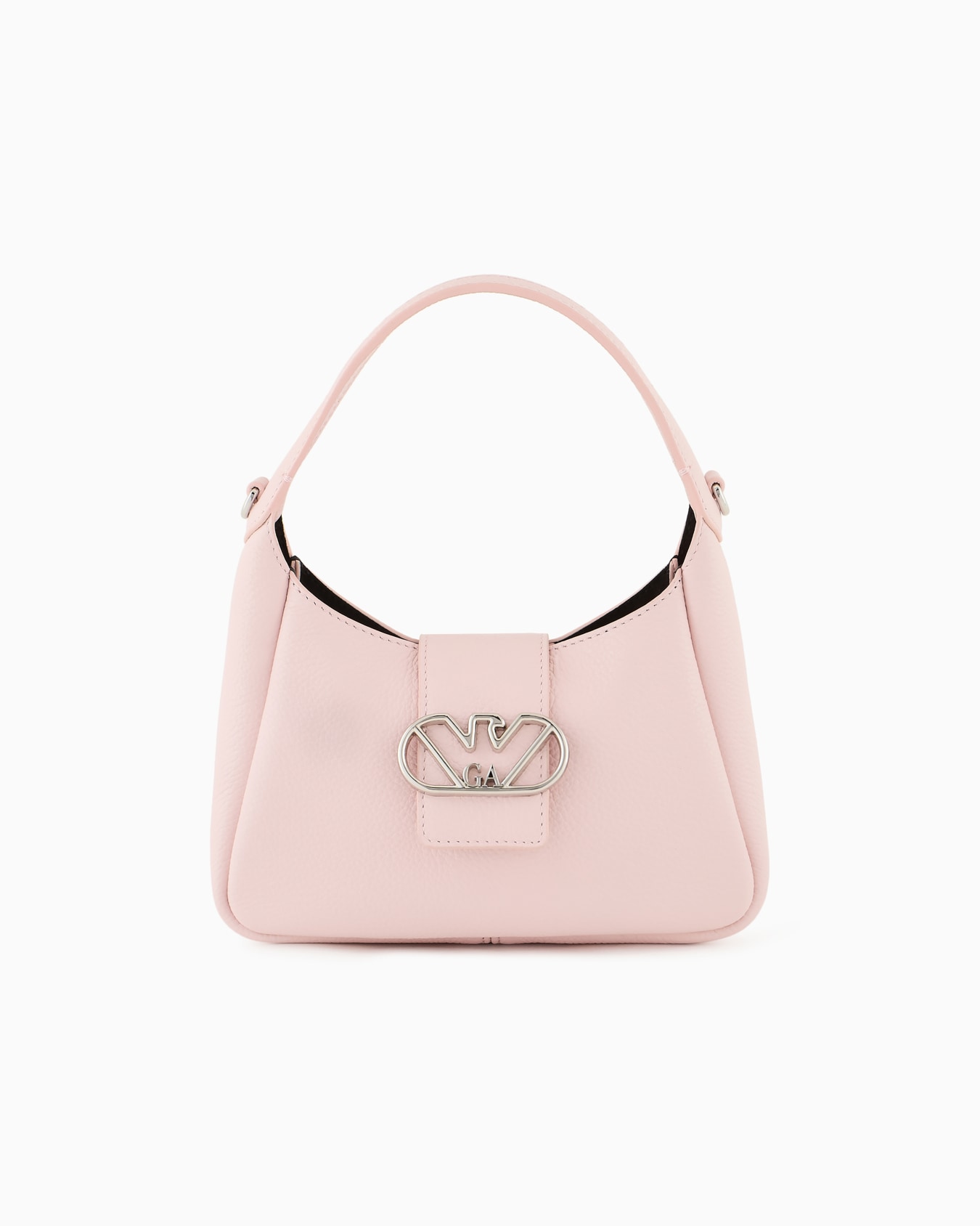 Leather hobo handbag with eagle buckle Slide 0
