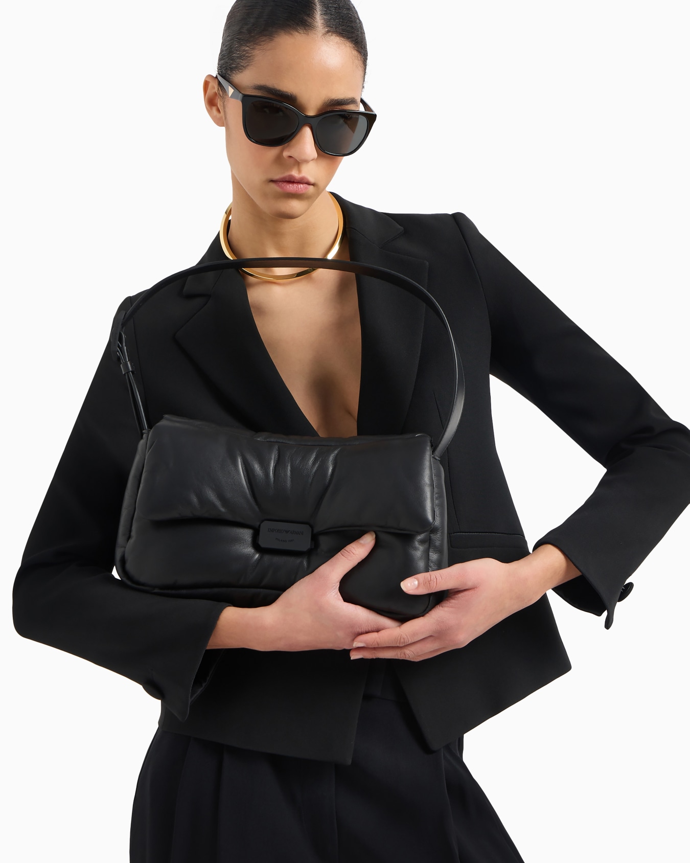 Maxi borsa a spalla in nappa puffy Slide 6