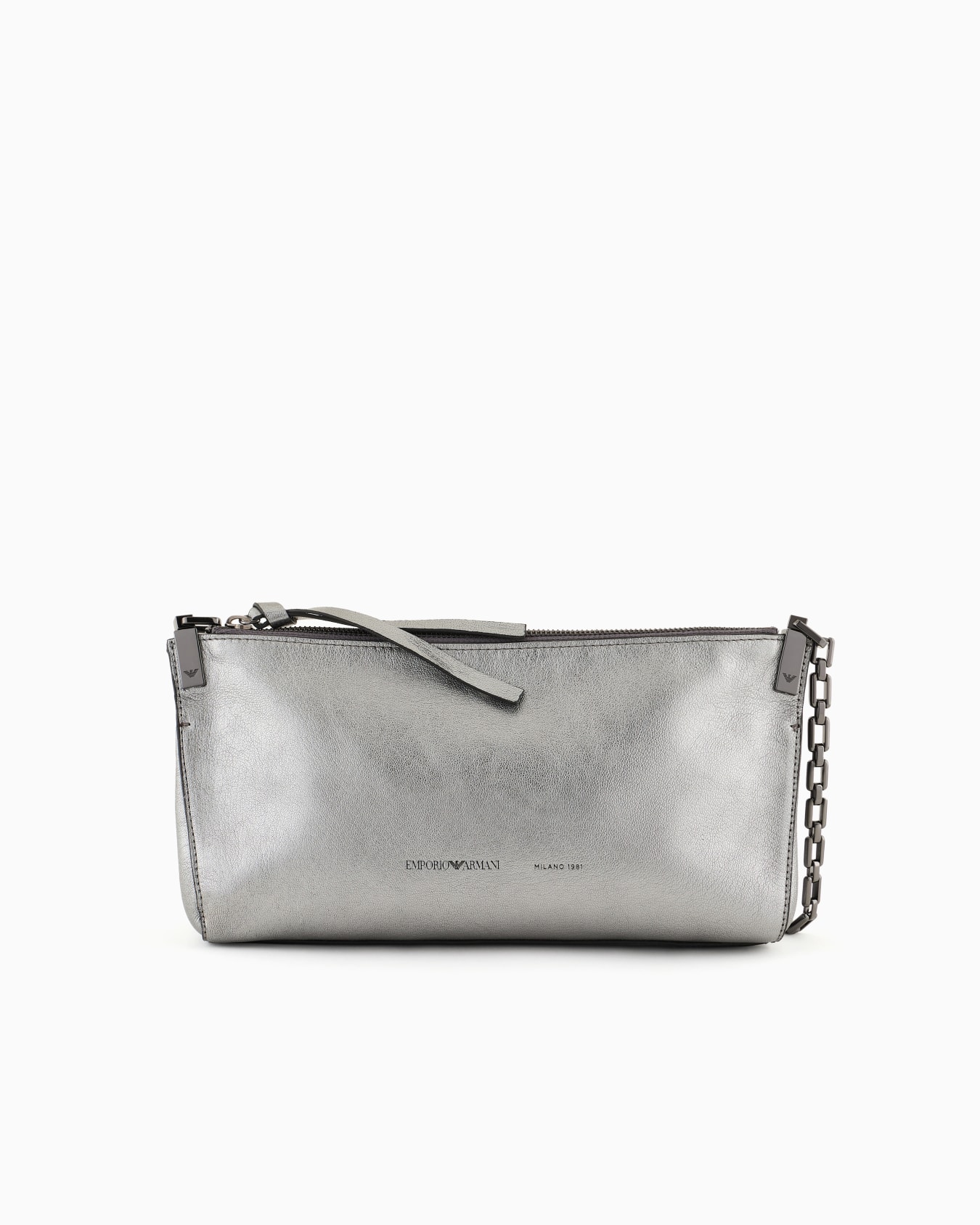 Metallic leather shoulder bag Slide 0