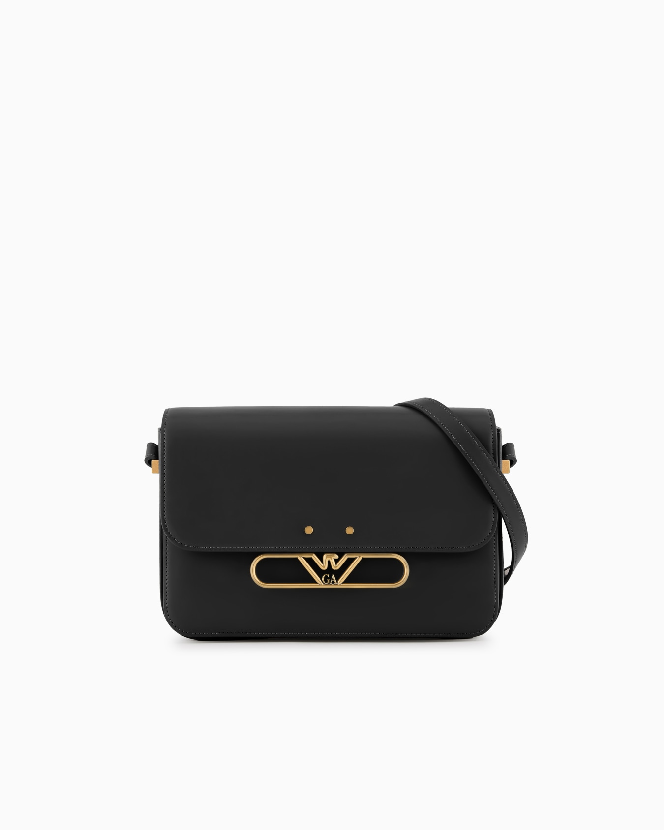 Smooth leather shoulder bag with metal eagle logo Slide 0