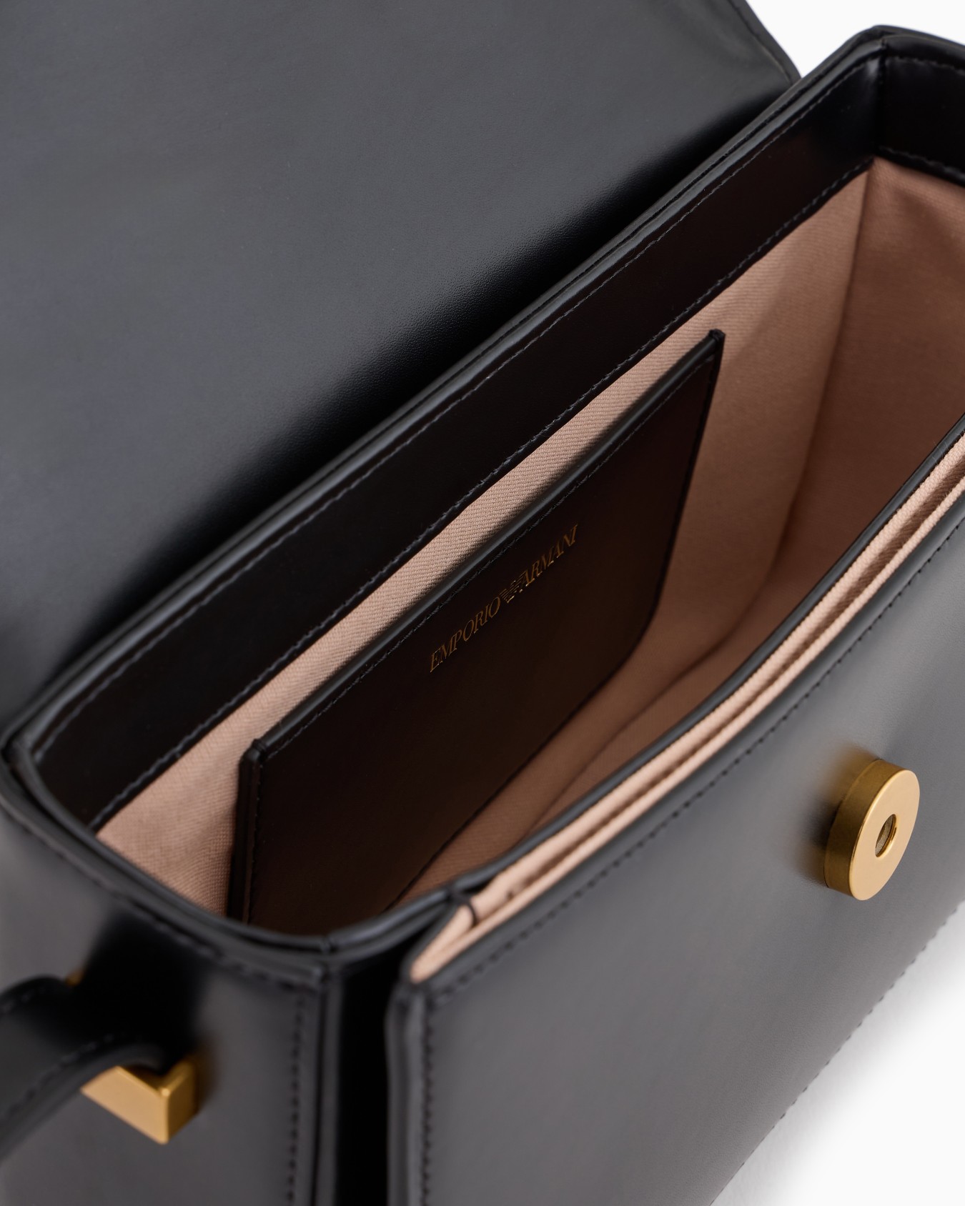 Smooth leather shoulder bag with metal eagle logo Slide 3