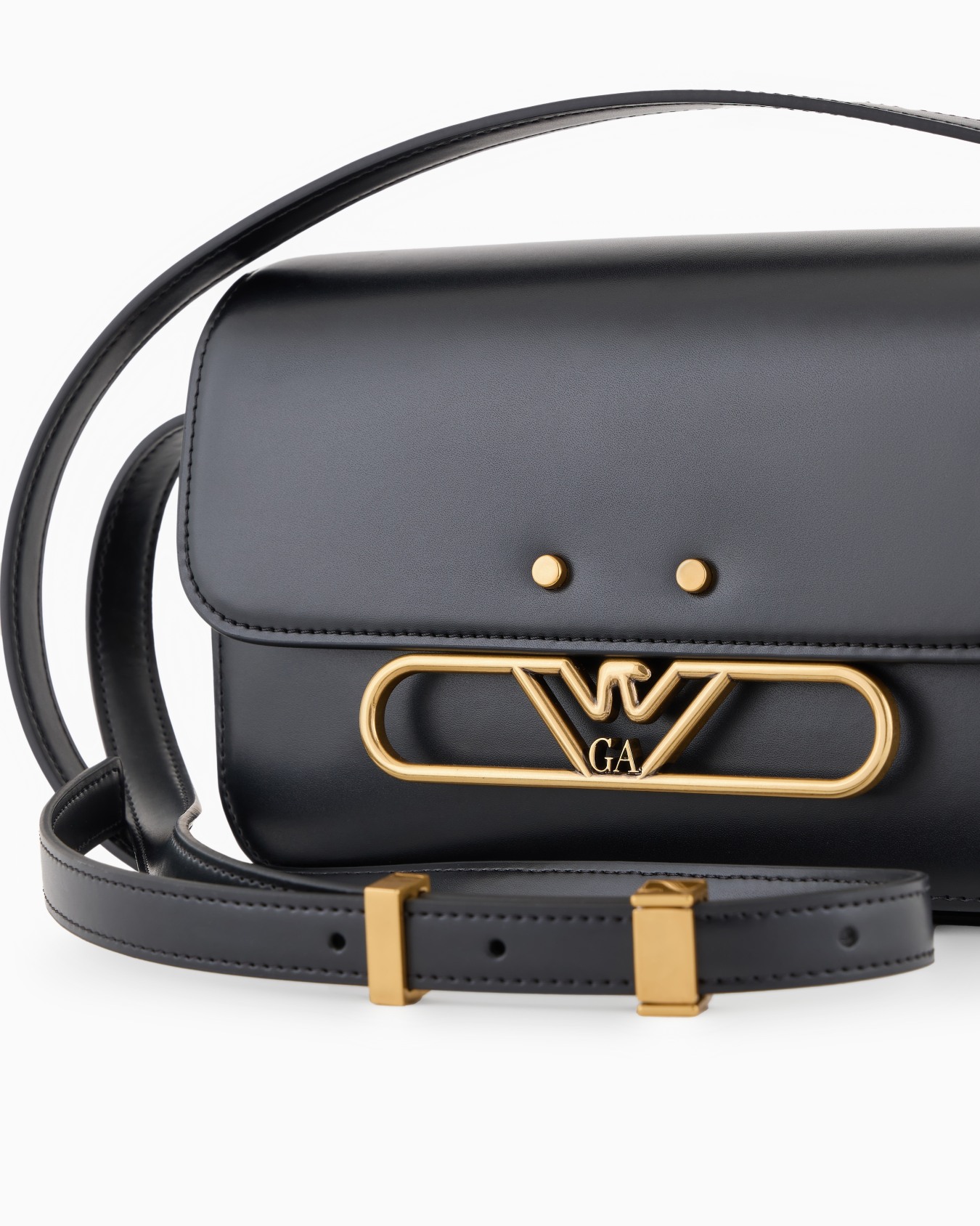 Smooth leather shoulder bag with metal eagle logo Slide 4