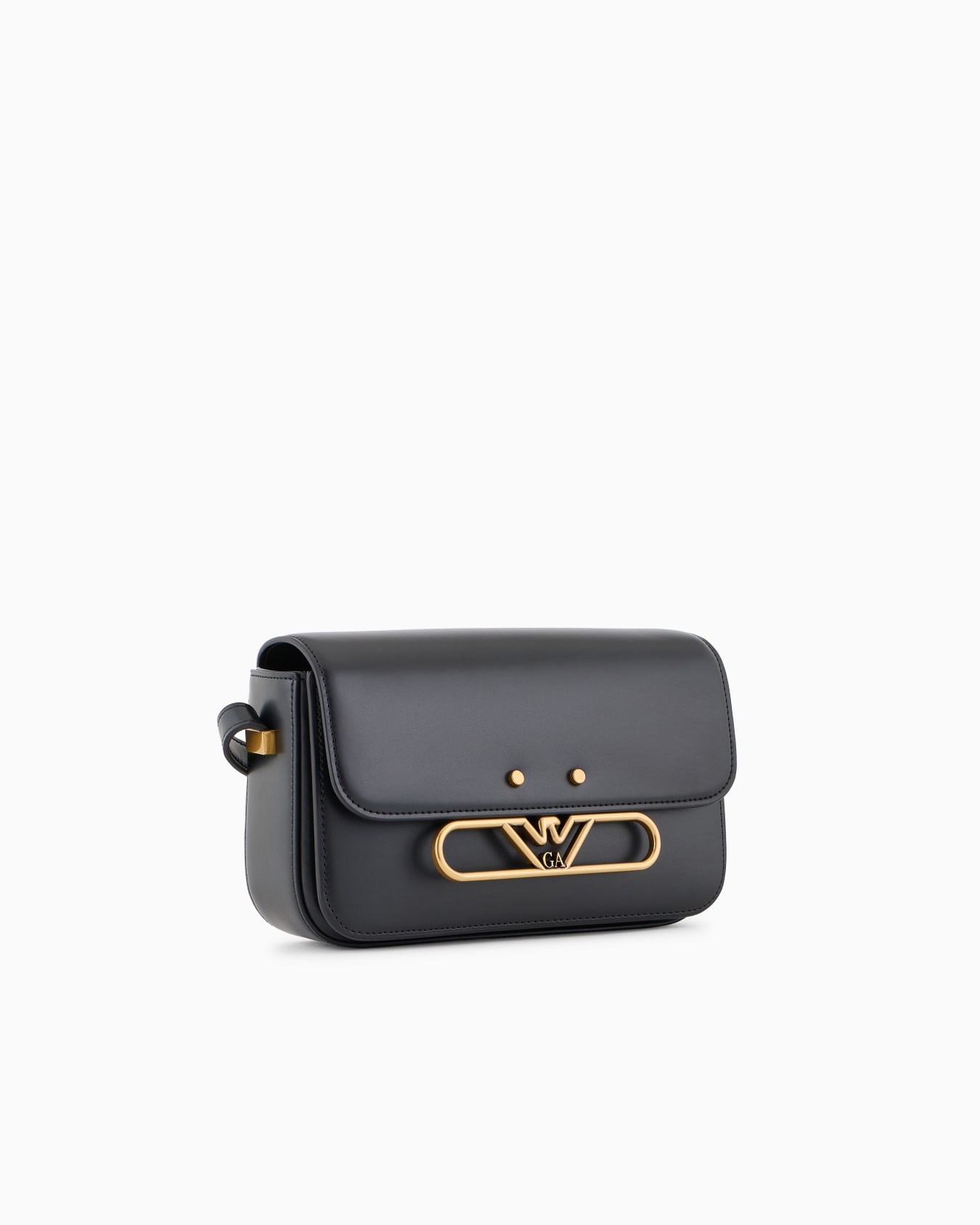 Smooth leather shoulder bag with metal eagle logo Slide 1