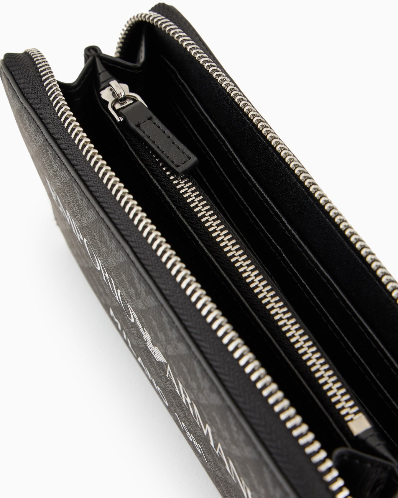 Zip-around wallet with all-over eagle and Milano 1981 logo print Slide 2