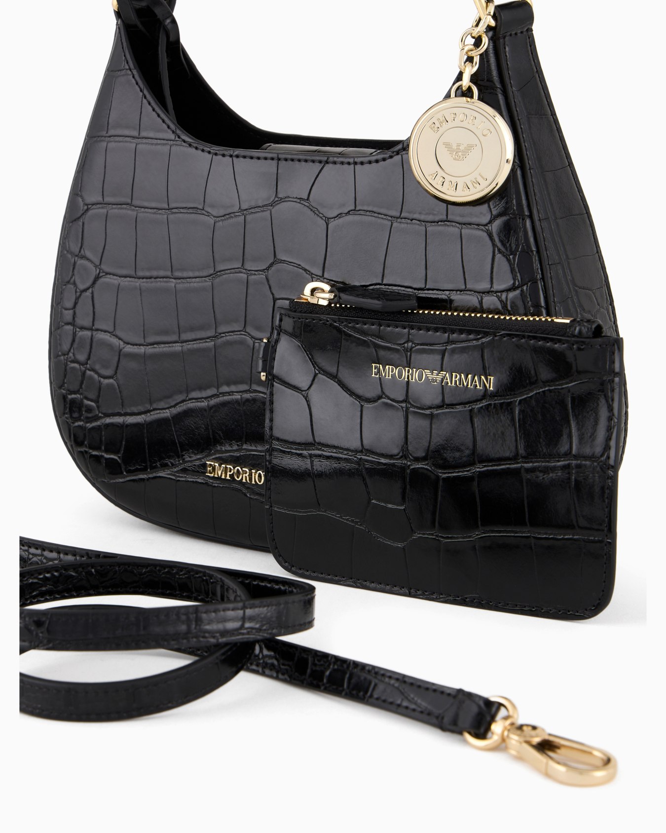 Small mock croc hobo bag Slide 4