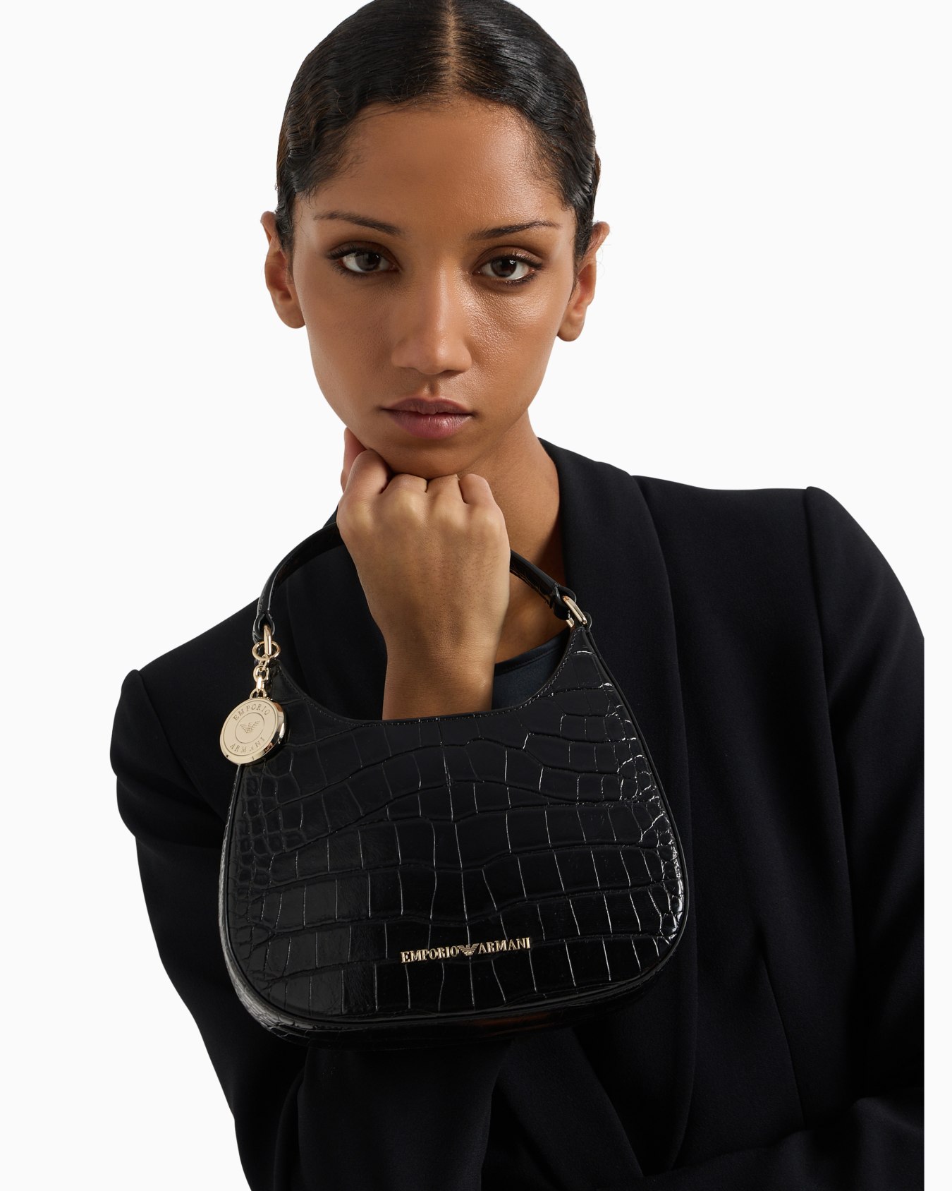 Small mock croc hobo bag Slide 6