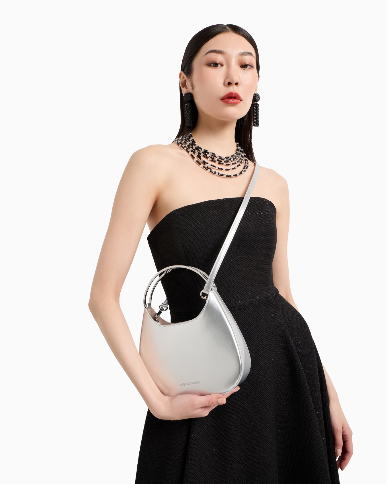 Moon capsule collection patent-effect mini bag with jewel handle Slide 6